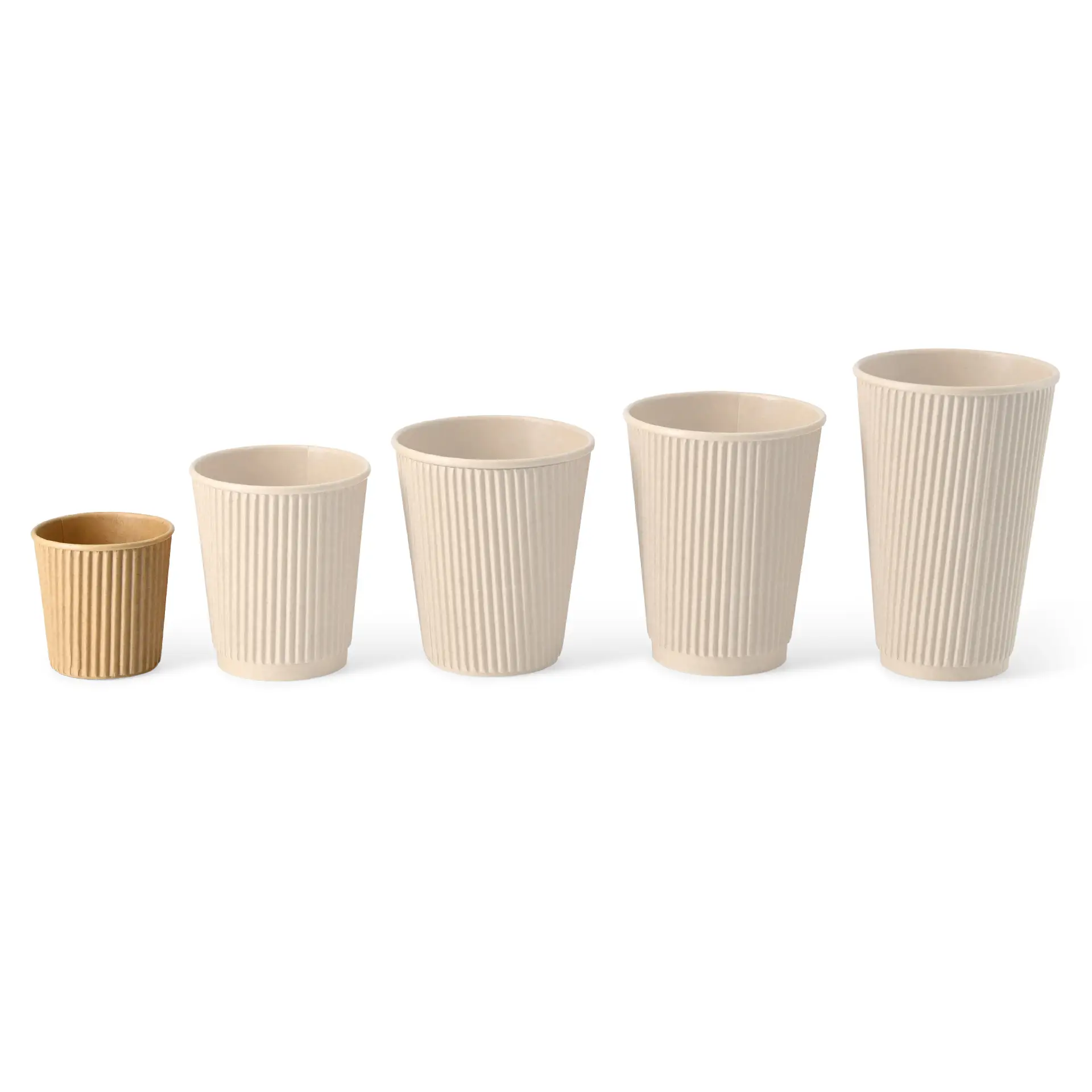 4 oz Takeaway coffee cups / Ripple cups, Ø 62 mm, kraft