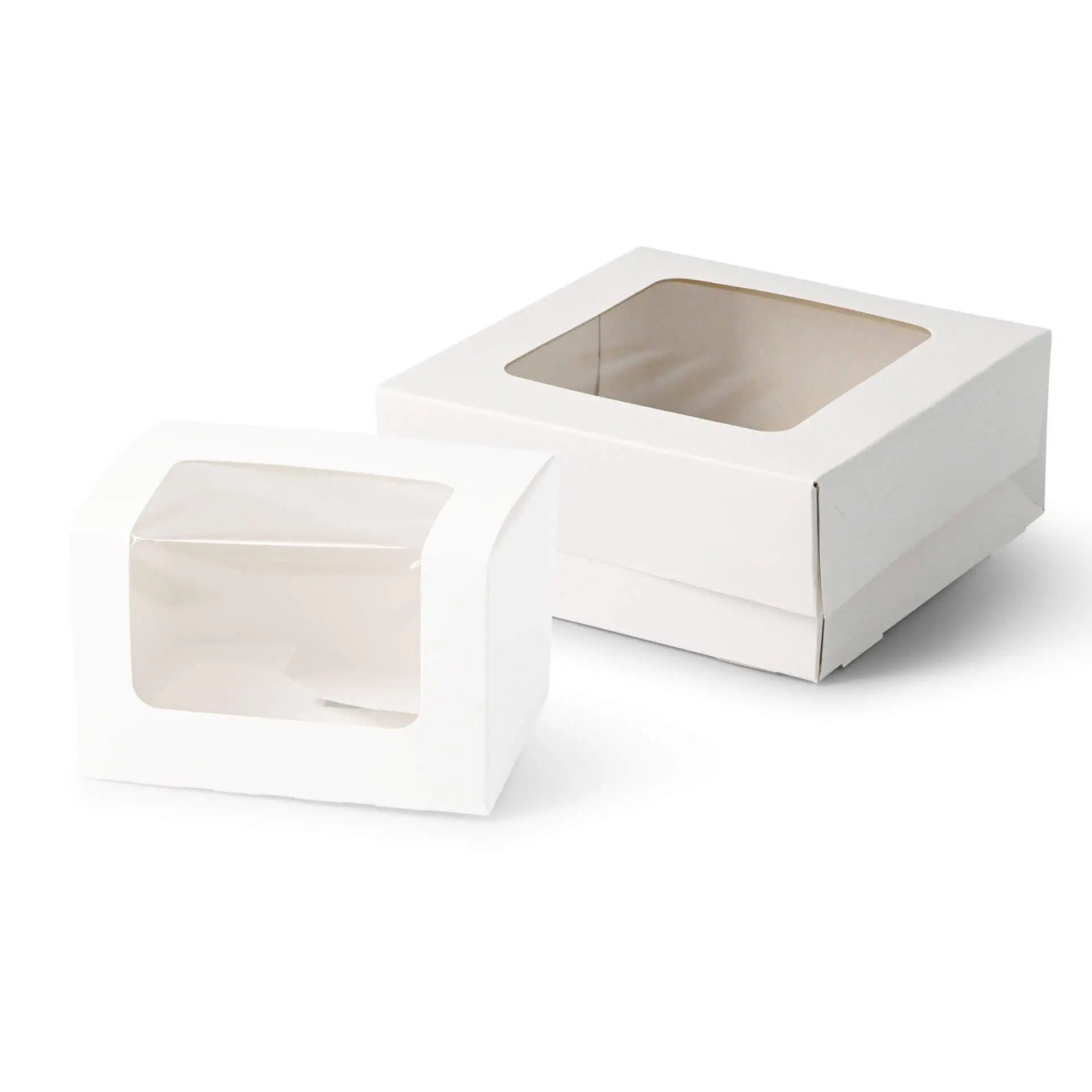 Patisserie Verpackungen 18 x 18 x 7,5 cm, Zellulose-Fenster, weiß