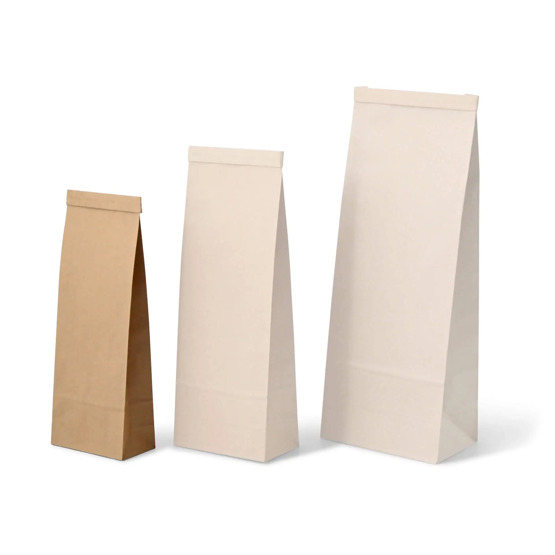 Block bottom bags S, 9 x 4.5 x 23.5 cm, PP-foil, brown, tin tie, kraft paper dre03340-blockbeutel-s-9-x-45-x-235-cm-pp-folie-braun-clipband-kraftpapier-9
