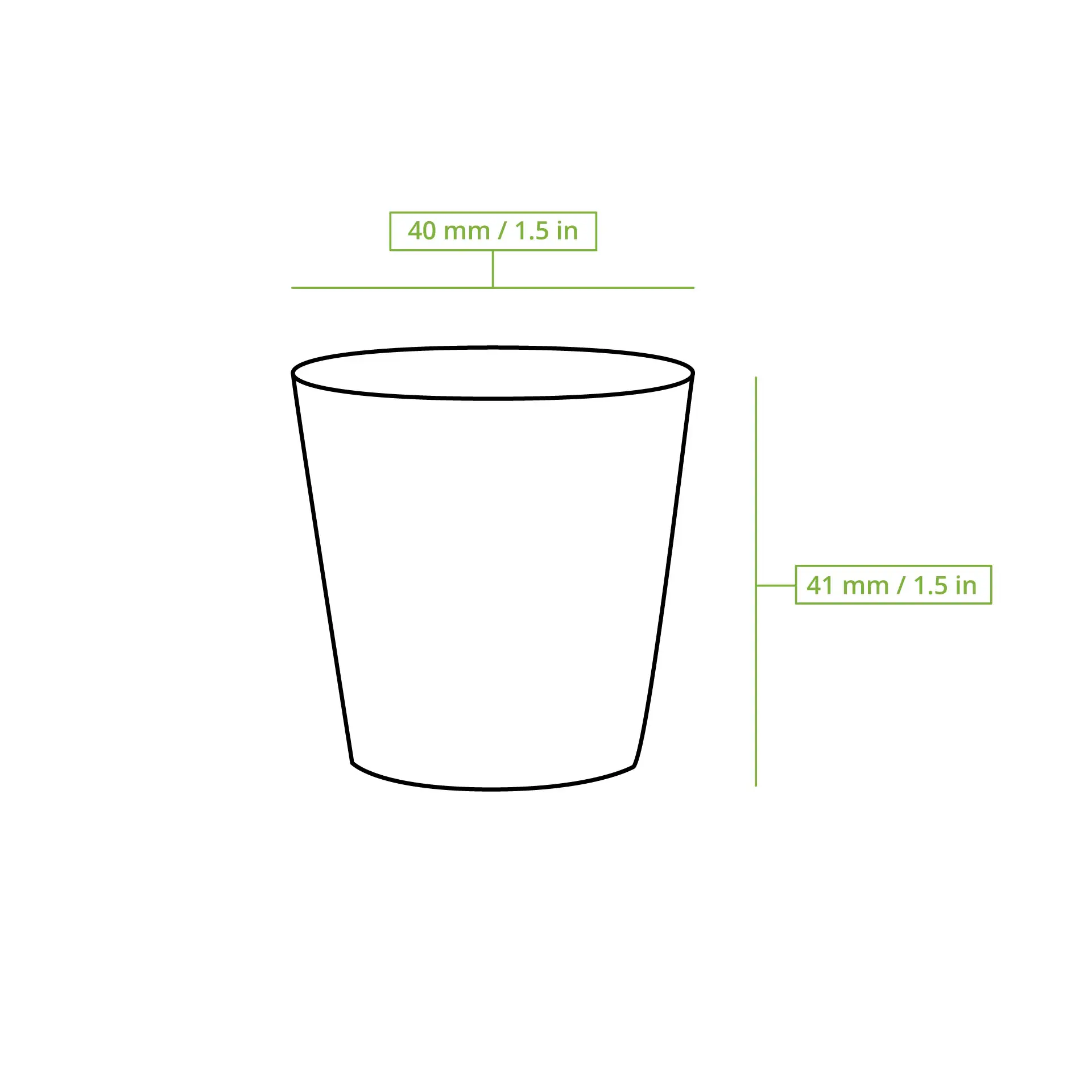 Paper shot cup (coated), 20 ml / 1 oz, white