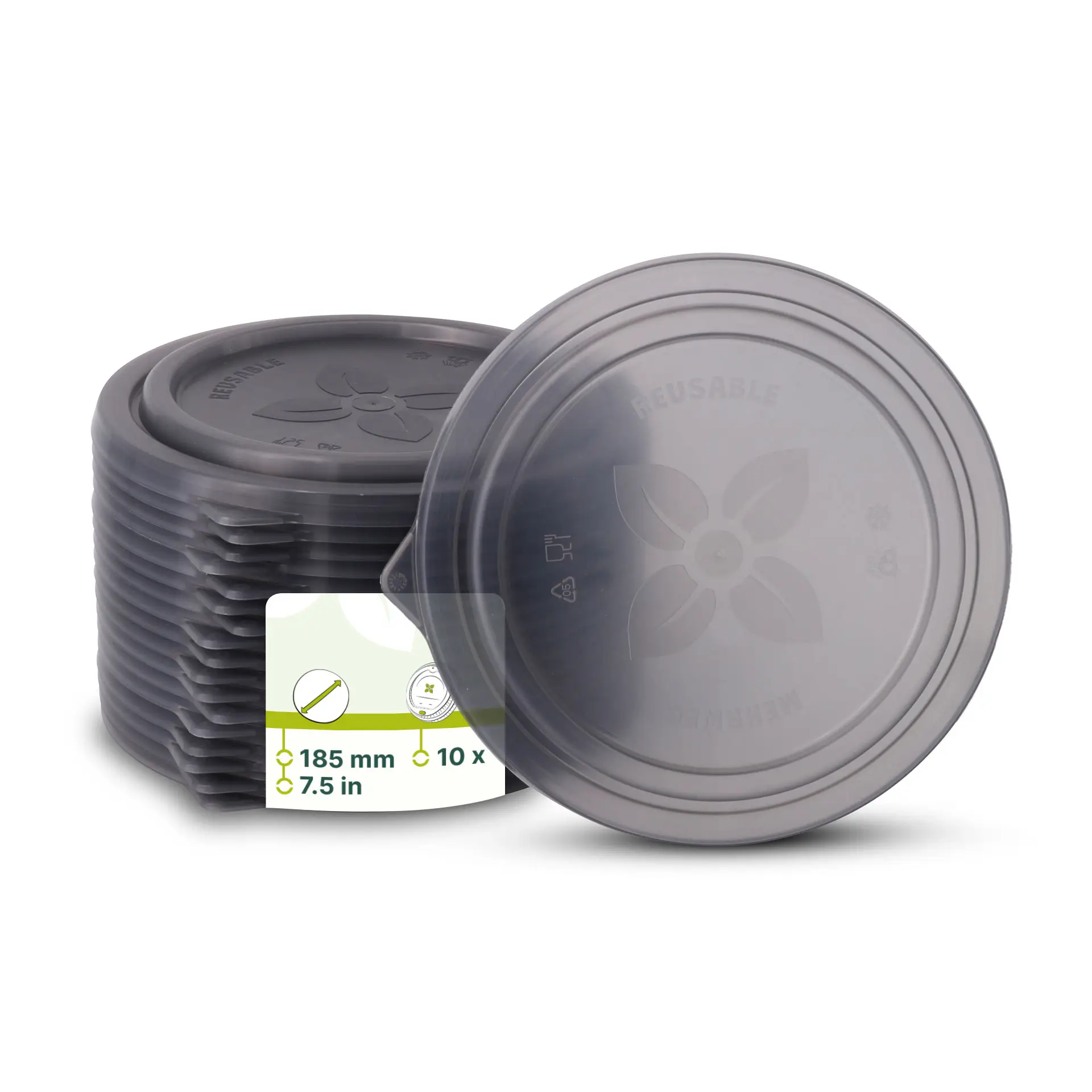 Reusable lids "merways Bowl" Ø 185 mm, PP, grey Reusable lids "merways Bowl" Ø 185 mm, PP, grey