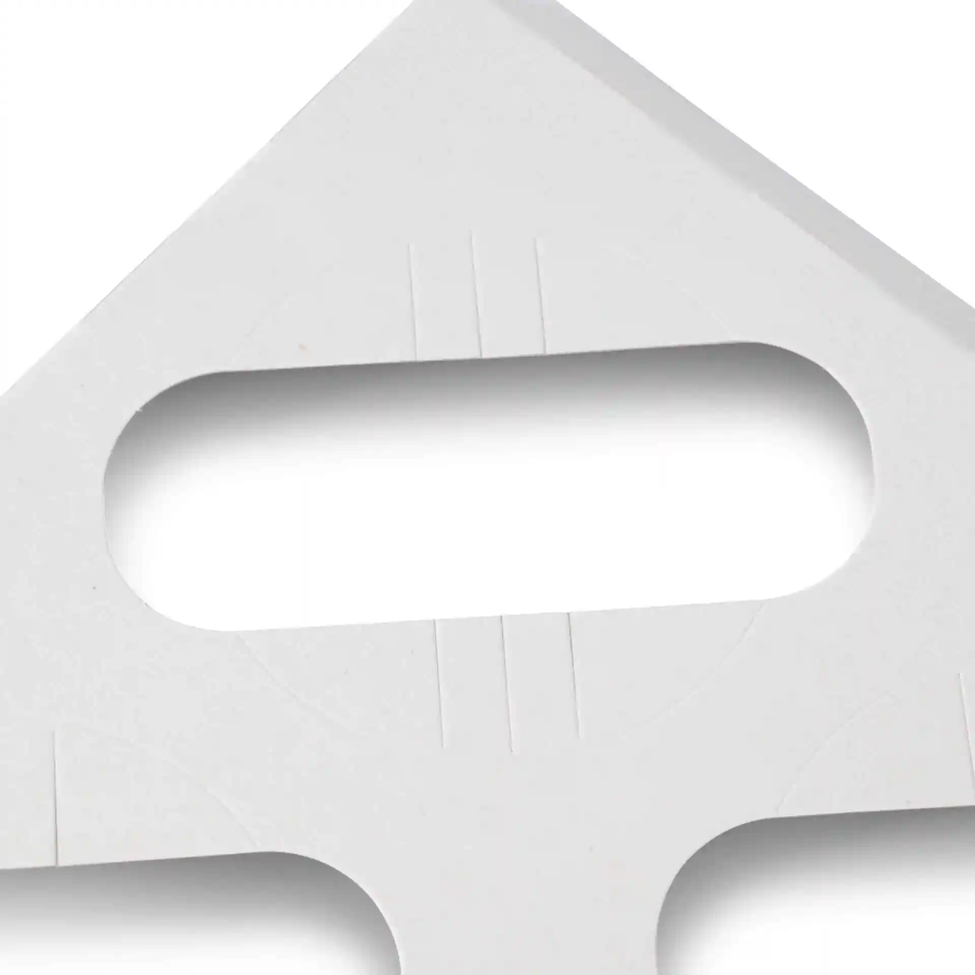 Weiße Kartoneinlage für Cupcake-Boxen, mit Ausschnitten und Markierungen für die Platzierung.