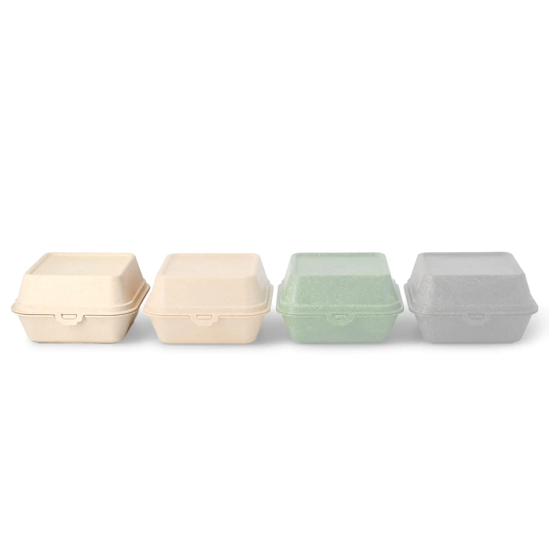Reusable burger boxes "merways Box" 16 x 15 x 8.5 cm, cashew / creamy white Reusable burger boxes "merways Box" 16 x 15 x 8.5 cm, cashew / creamy white