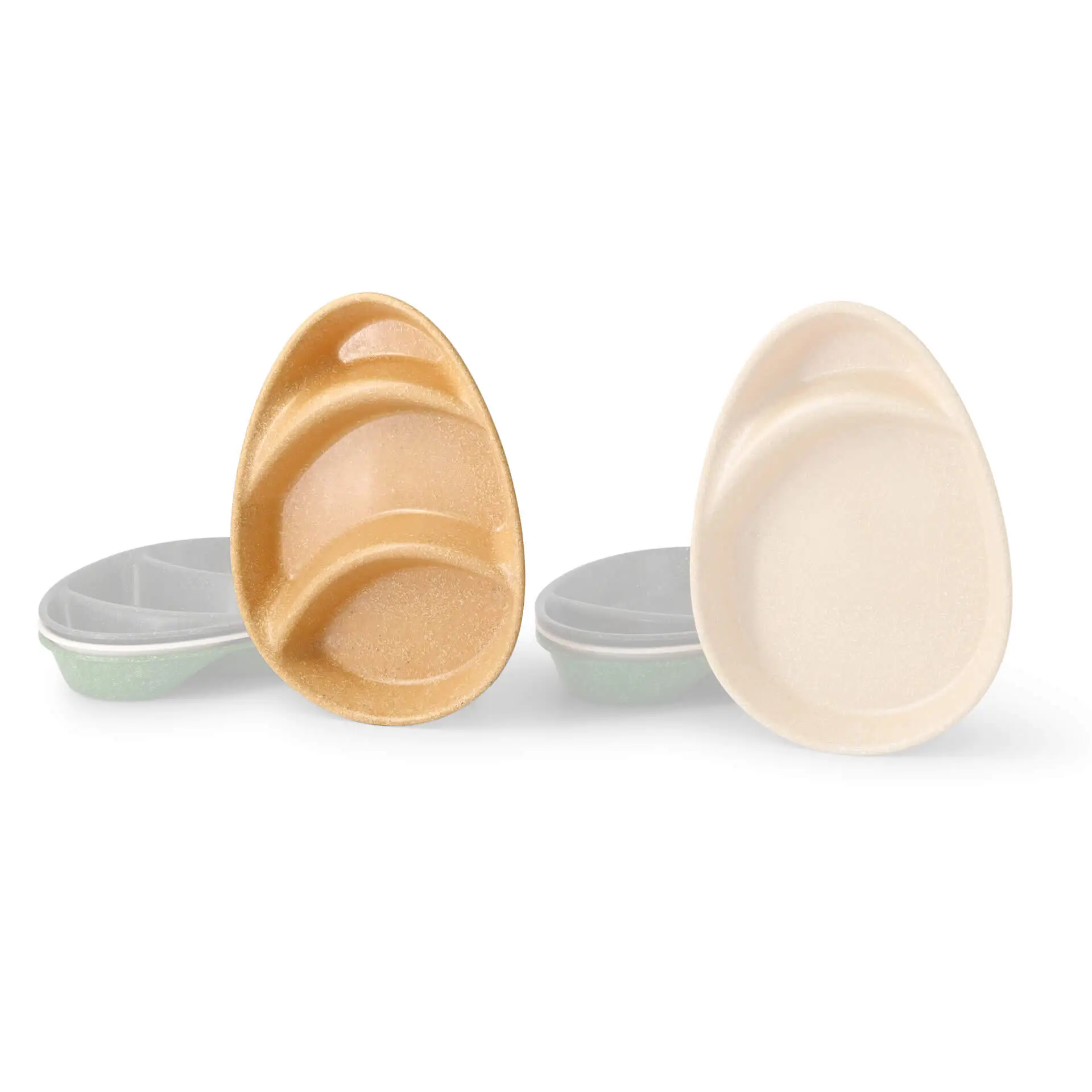 | 2 FOR 1 | Reusable menu-plates "merways Plate" 27.5 x 20 x 3.5 cm, 3 compartments, tear drop, caramell / brown dfc00835-2-fuer-1-mehrweg-menue-teller-merways-plate-275-x-20-x-35-cm-3-kammern-tropfenfoermig-karamell-braun-9