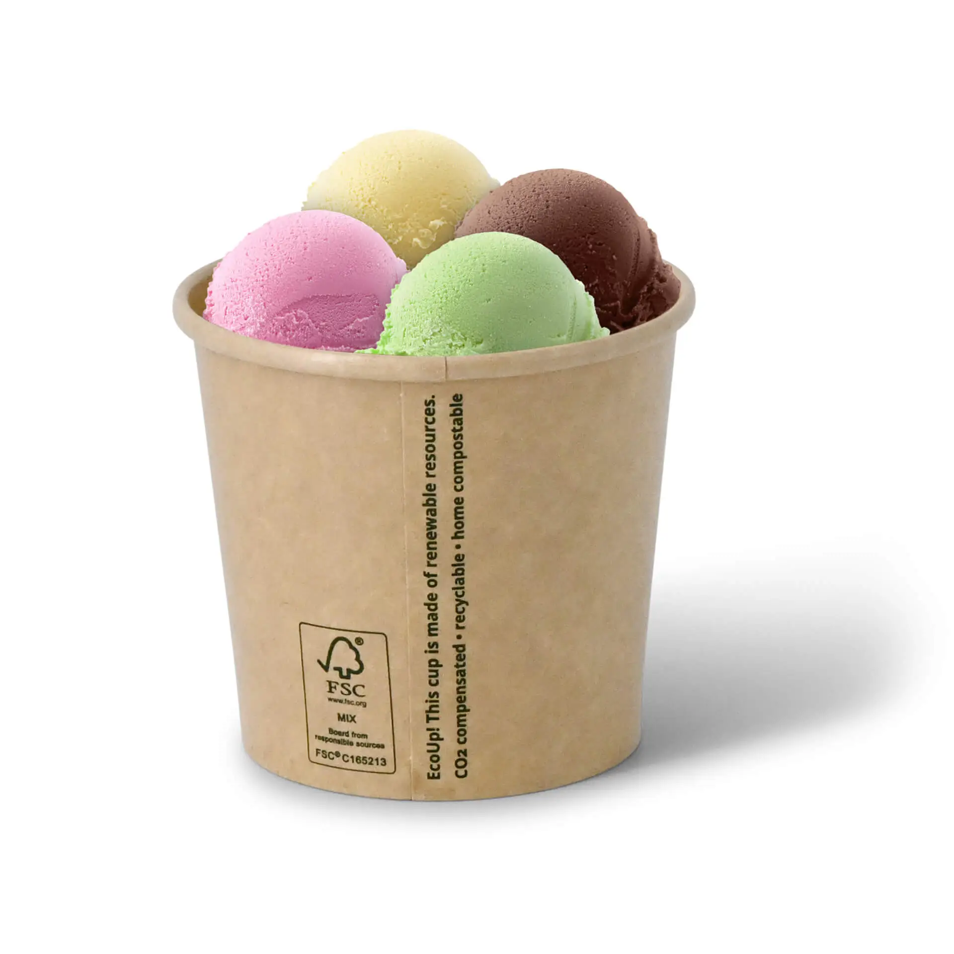 10 oz, max. 12 oz Paper Ice Cream Tubs L, Ø 92 mm, brown