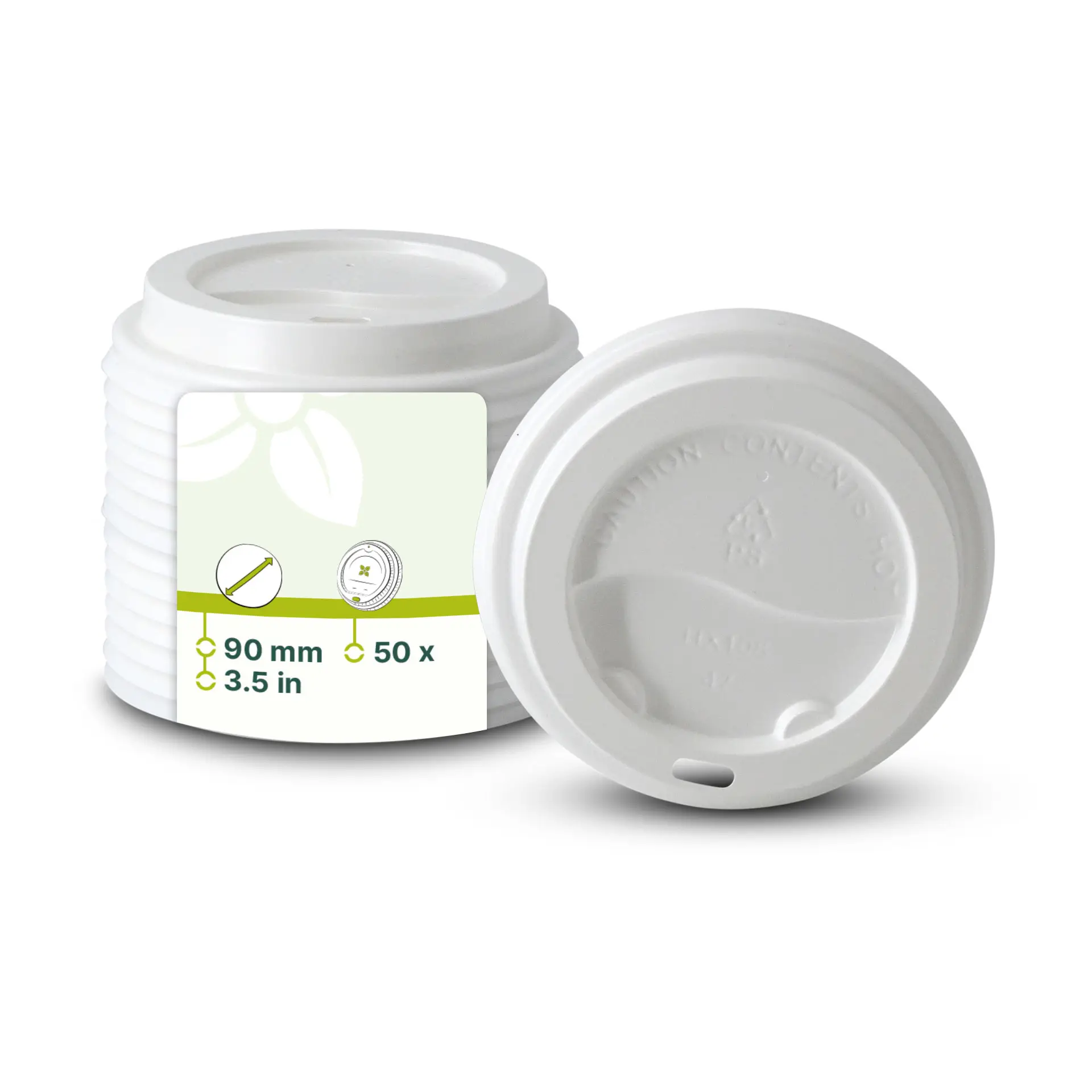 PS lid Ø 90 mm, white, drinking hole