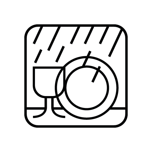 Dishwasher safe without standardisation Icon