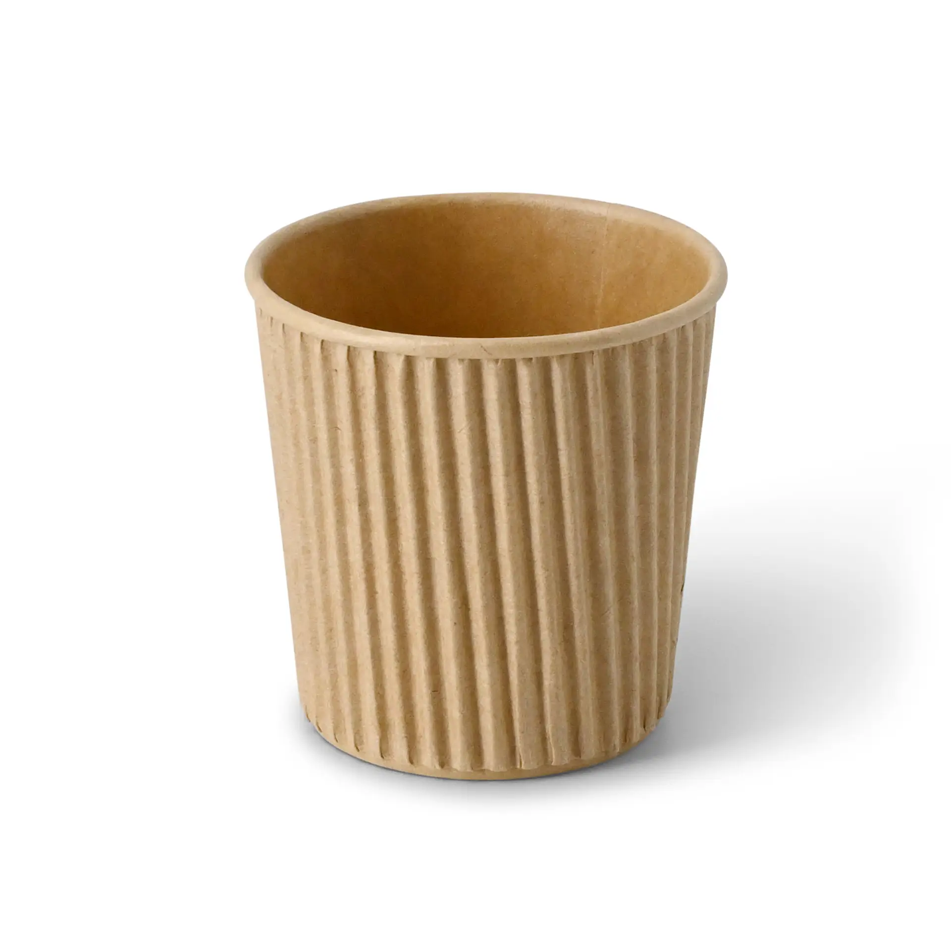 4 oz Takeaway coffee cups / Ripple cups, Ø 62 mm, kraft dhd04832-riffelbecher-kaffee-to-go-becher-100-ml-4-oz-62-mm-braun-1