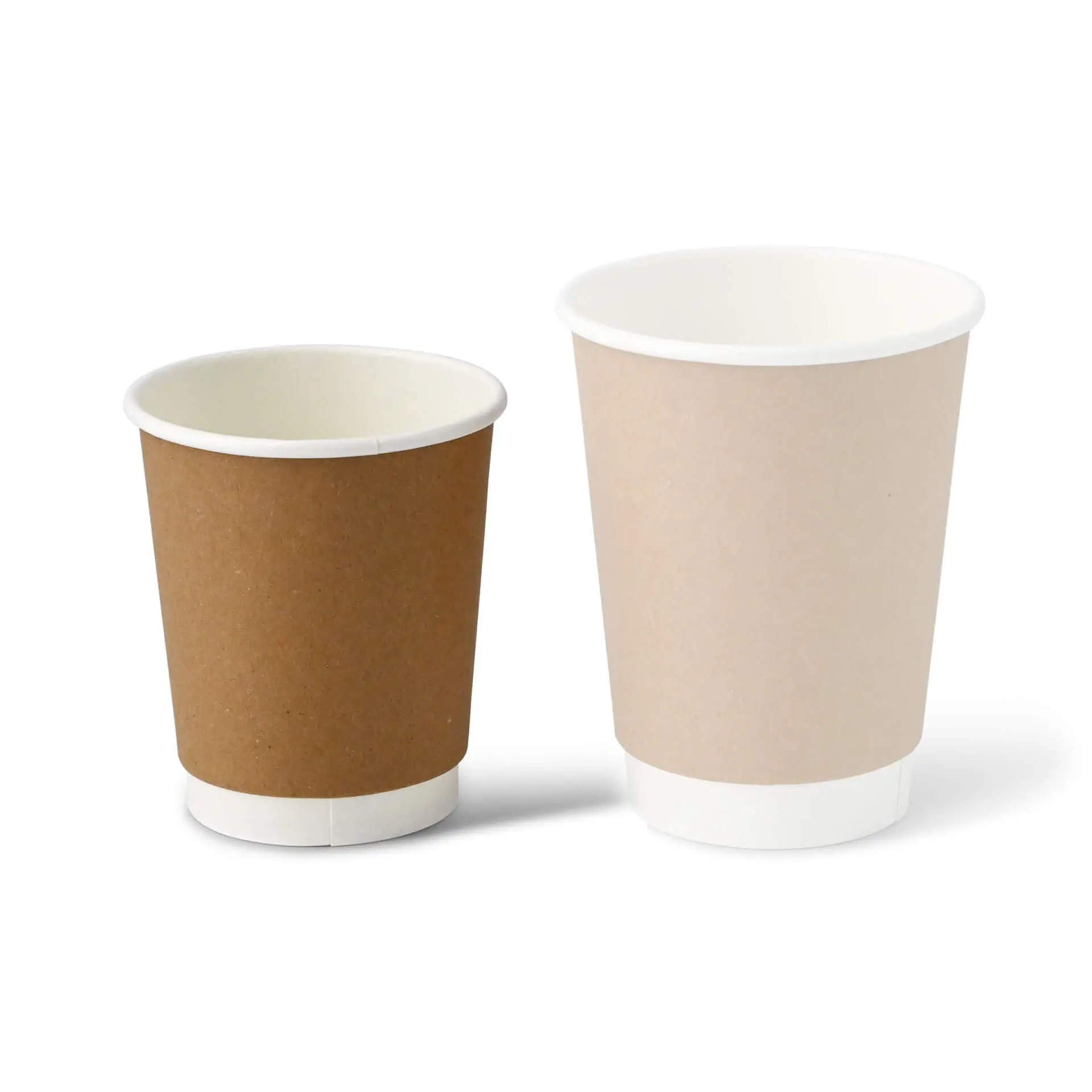 Coffee to go cup, 200 ml / 8 oz, Ø 80 mm, double wall, brown / white inside, PLA coated