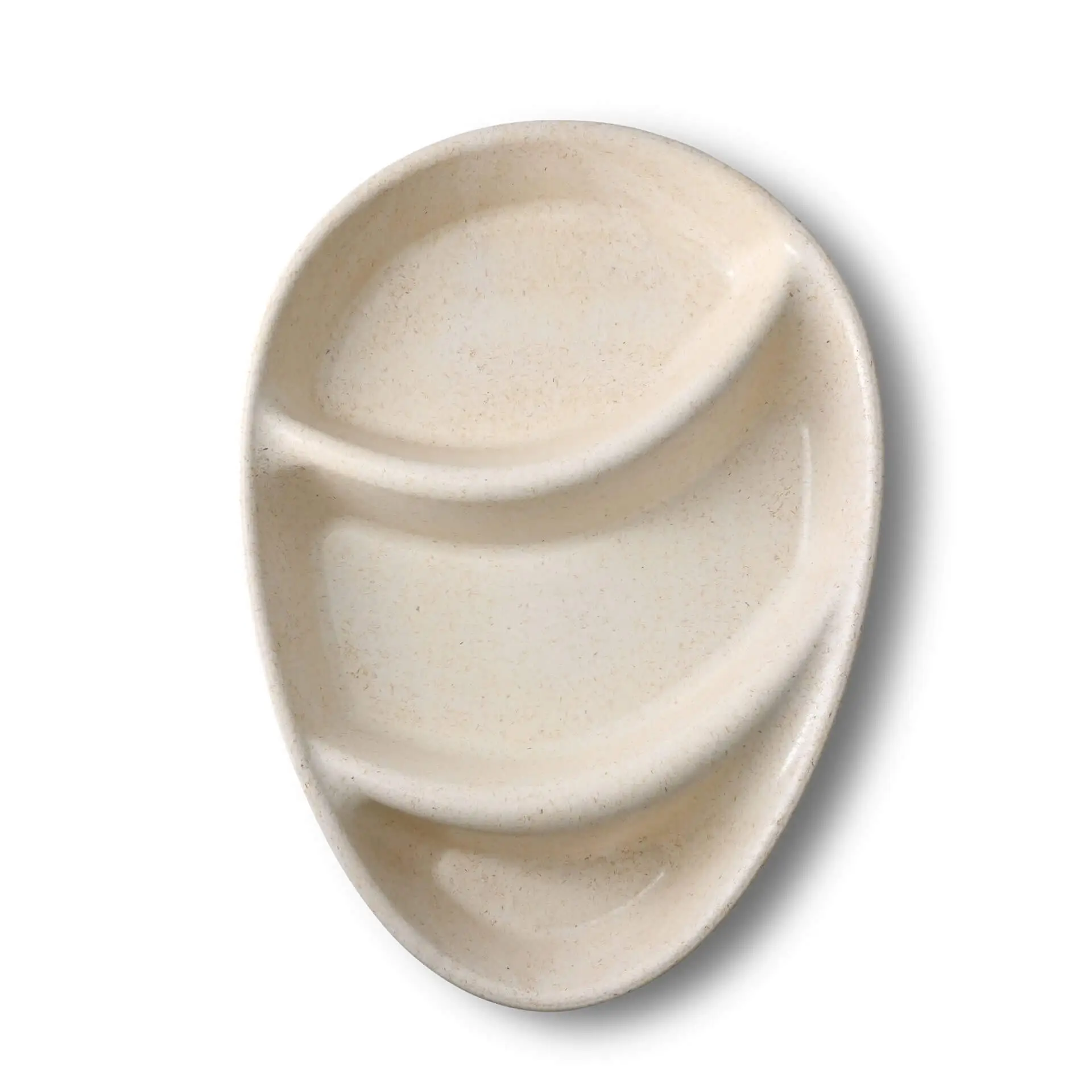 | 2 FOR 1 | Reusable menu-plates "merways Plate" 27,5 x 20 x 3,5 cm, 3 compartments, tear drop, cashew / creamy white