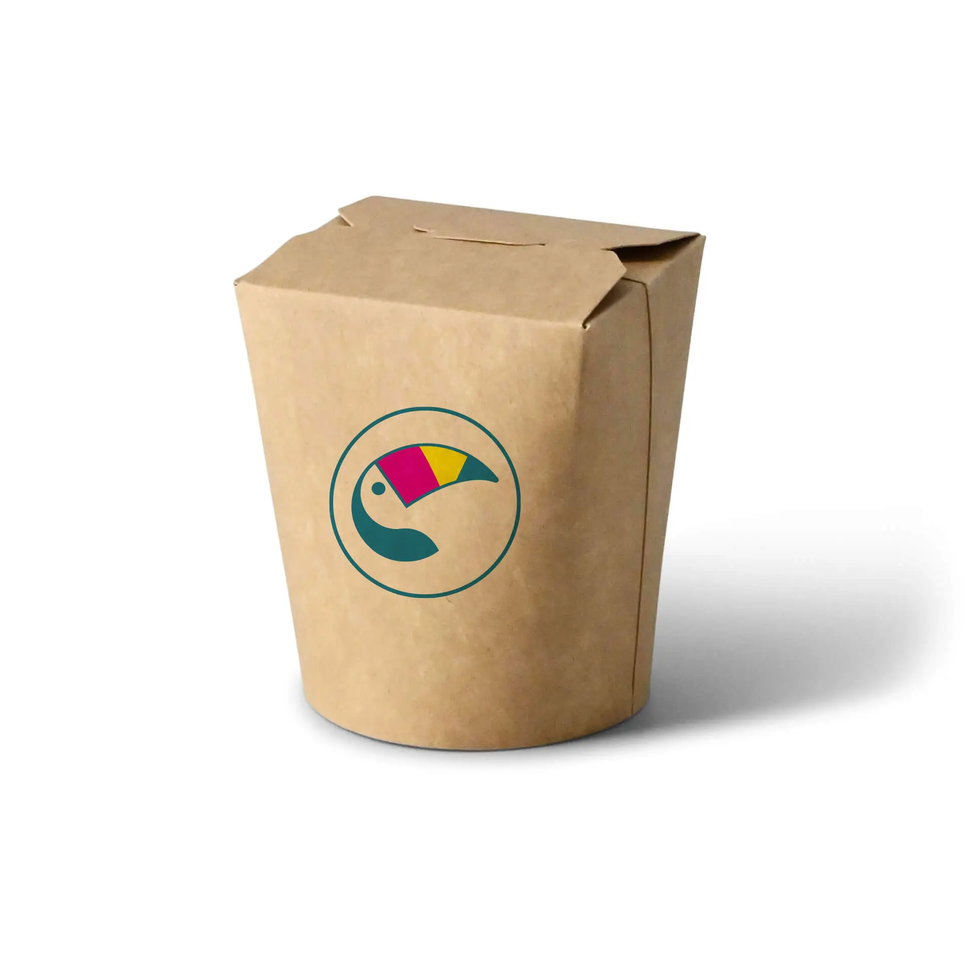 Nudelboxen bedruckt, 400 ml, braun, PE-beschichtet