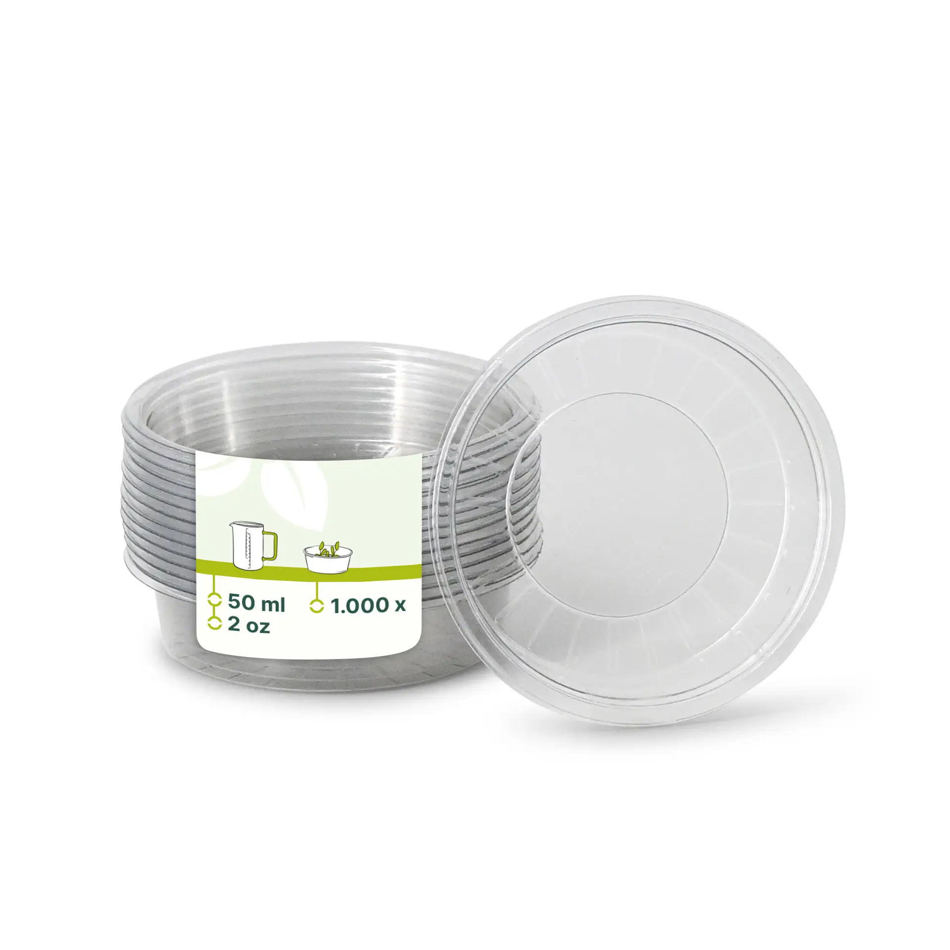 rPET-Portionsbecher 50 ml, Ø 75 mm, transparent