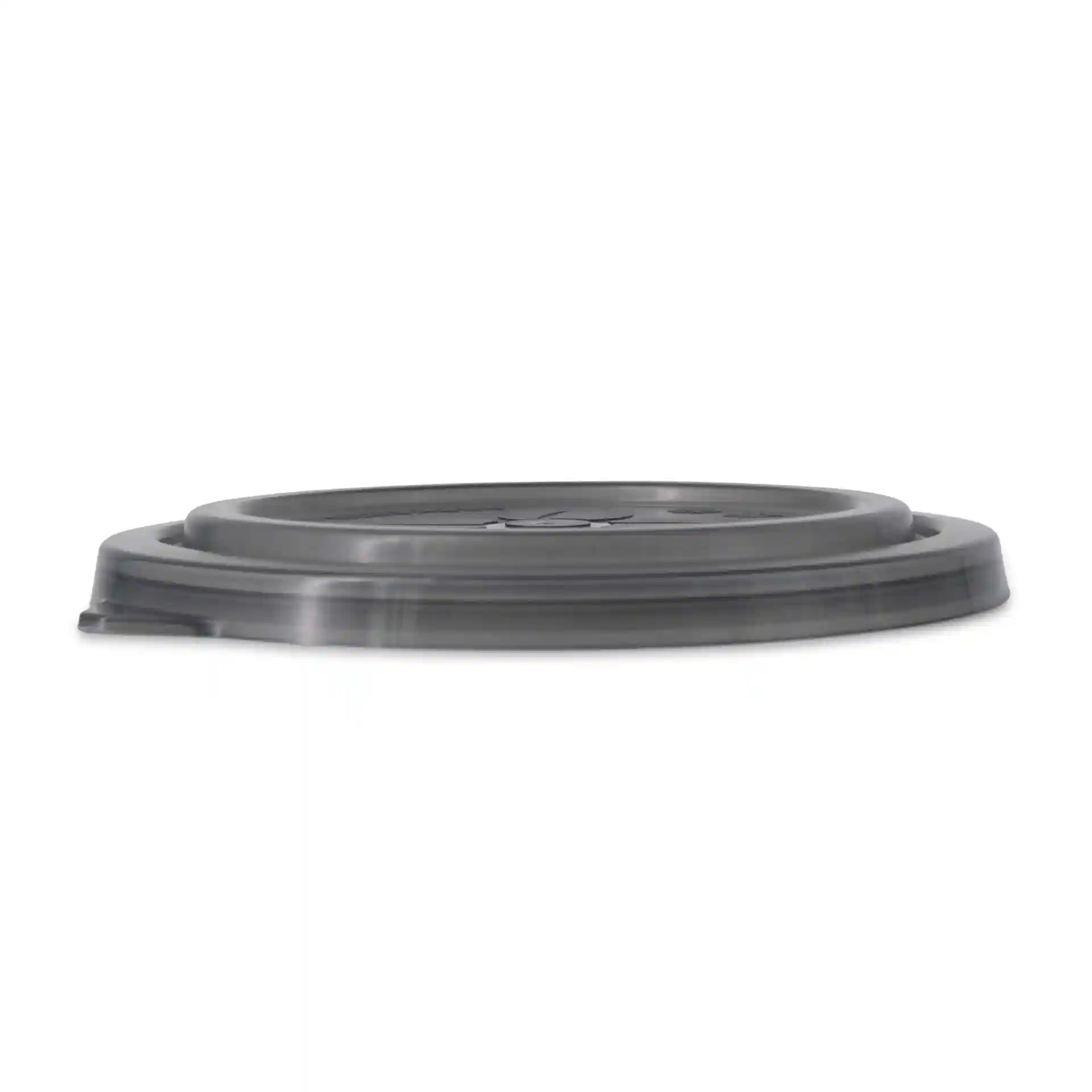 Grau wiederverwendbarer Deckel für "merways Bowl" mit einem Durchmesser von 150 mm, seitlich gezeigt.