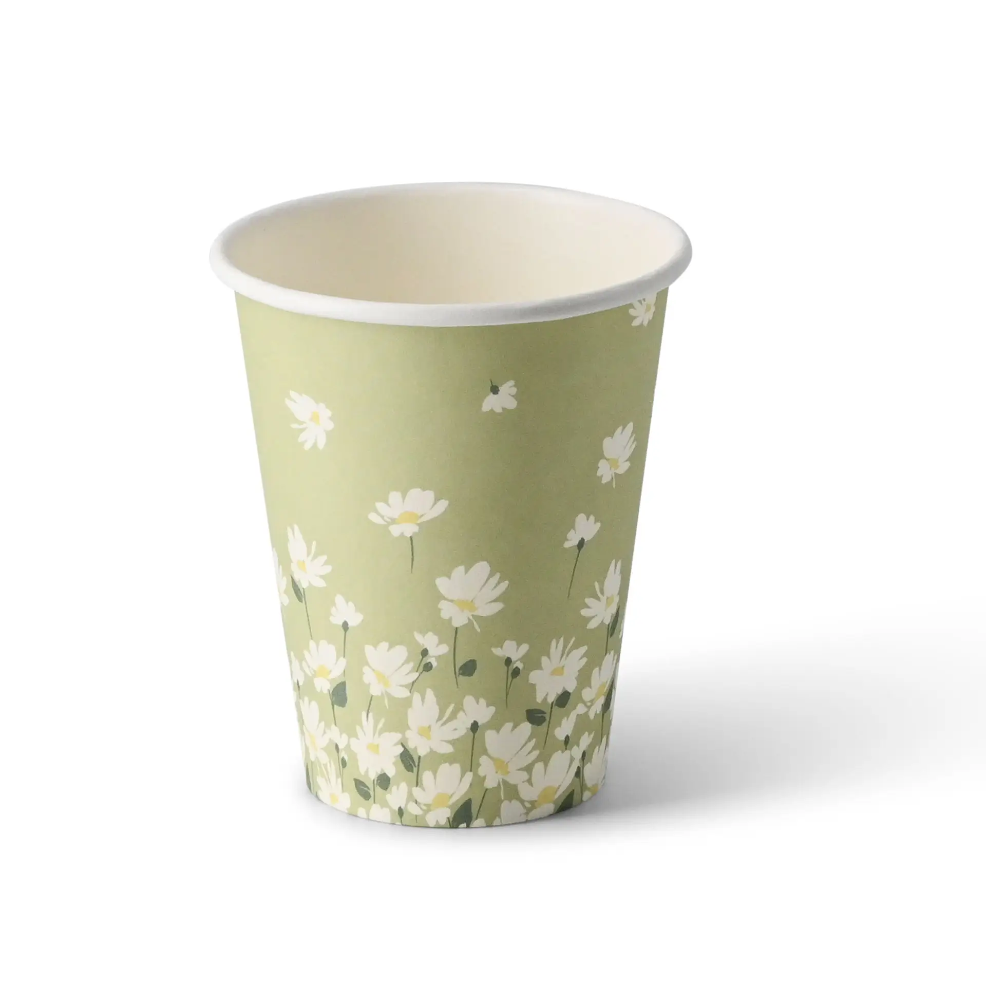 Pappbecher Frühling "Gänseblümchen" 200 ml / 8 oz, Ø 80 mm, grün