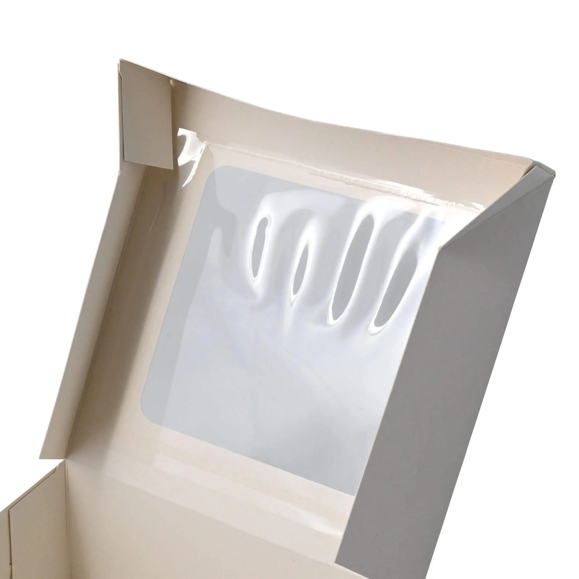 Patisserie Verpackungen 18 x 18 x 7,5 cm, Zellulose-Fenster, weiß