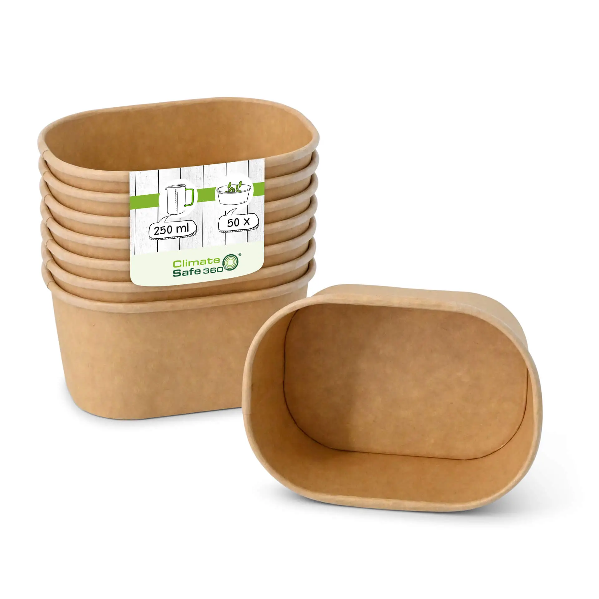 Food containers 250 ml, 11 x 8 x 5 cm, kraft, rectangular