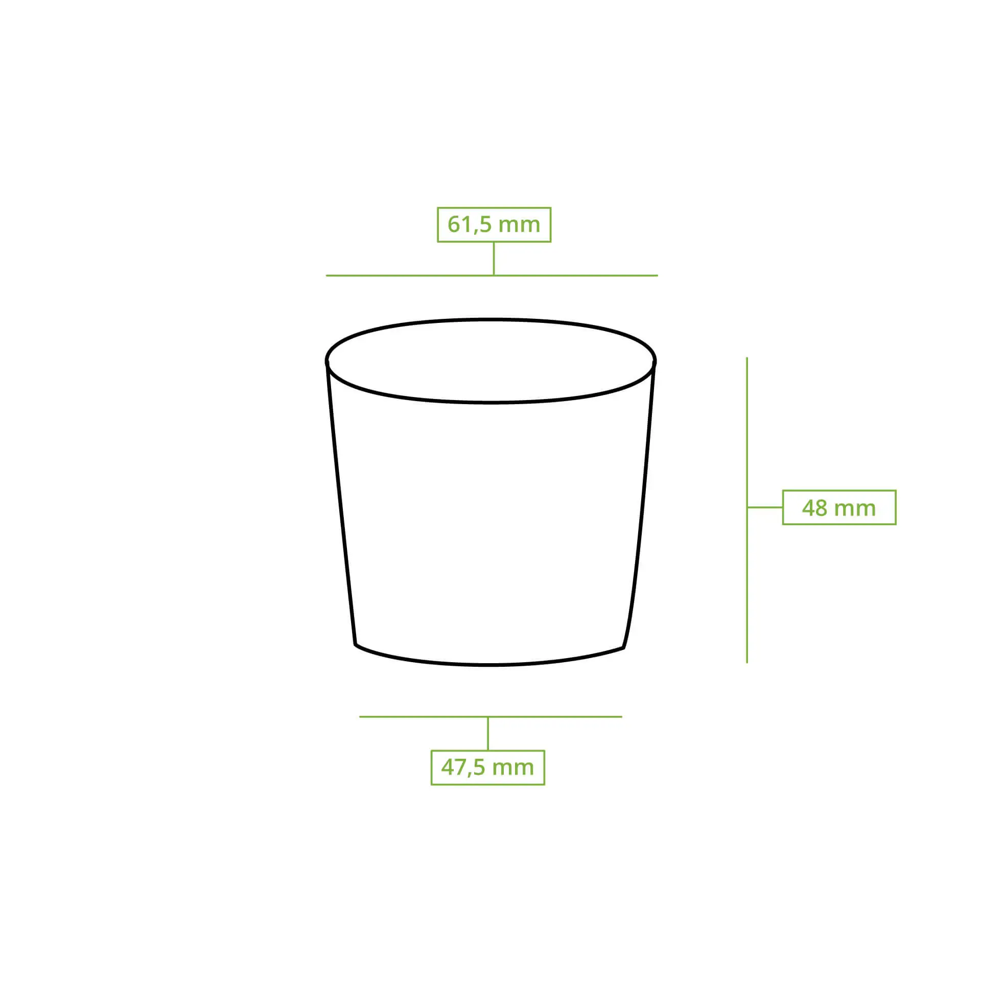 Portionsbecher aus Pappe (bio-beschichtet) 50 ml, Ø 62 mm, ungebleicht