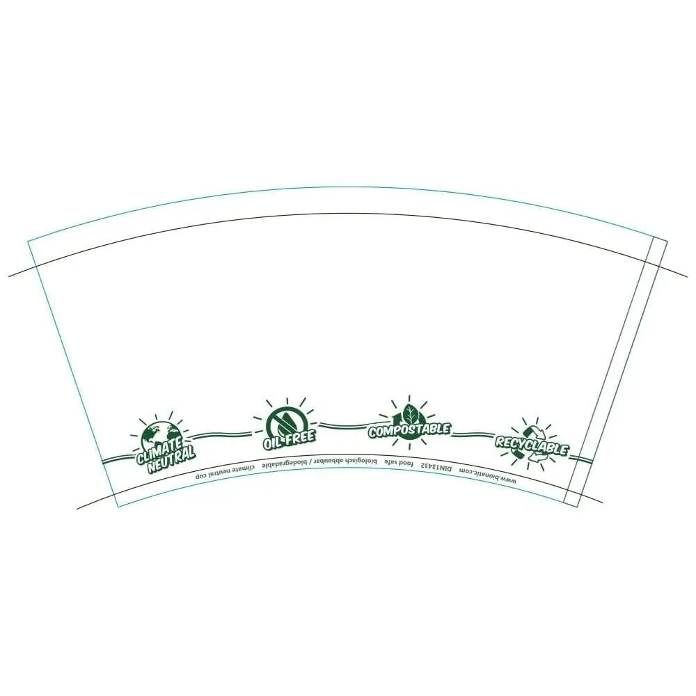 Pappbecher 300 ml / 12 oz, Ø 90 mm, "EcoUp©"- Icons, einwandig, weiß, PLA-beschichtet