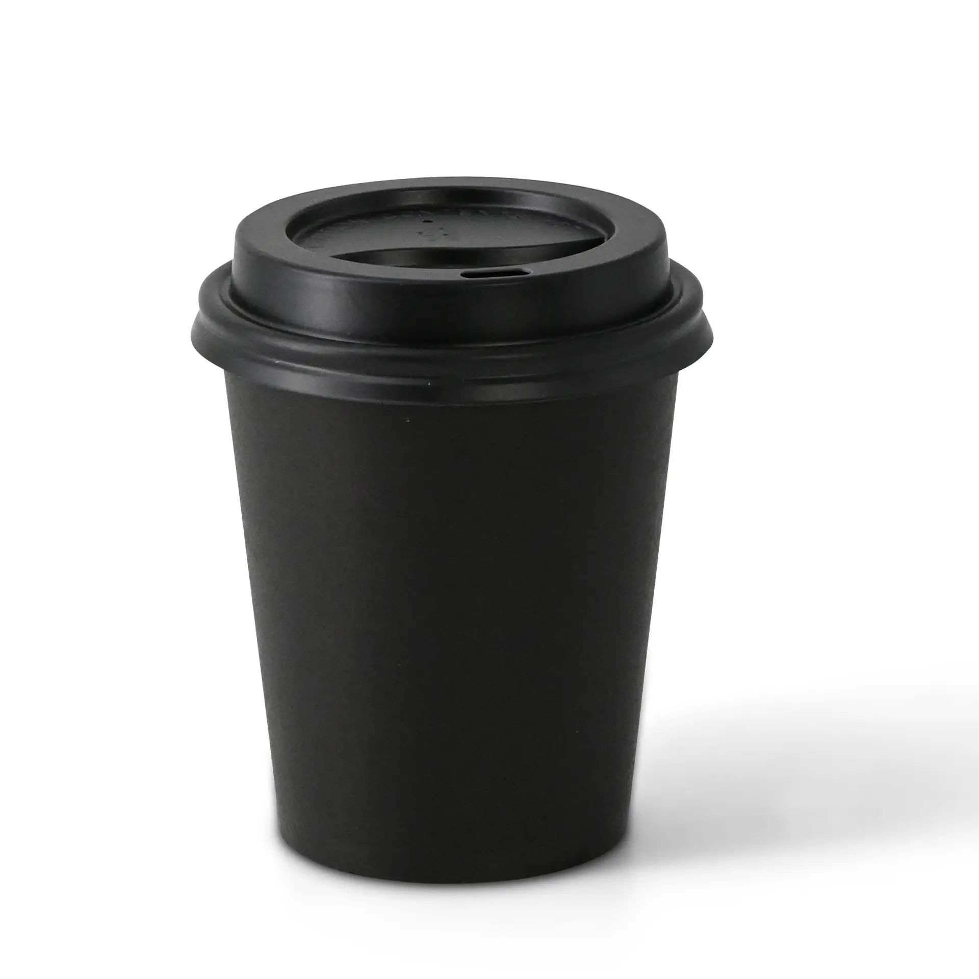 Paper cup 200 ml / 8 oz, Ø 80 mm, single wall, black, PLA-coated