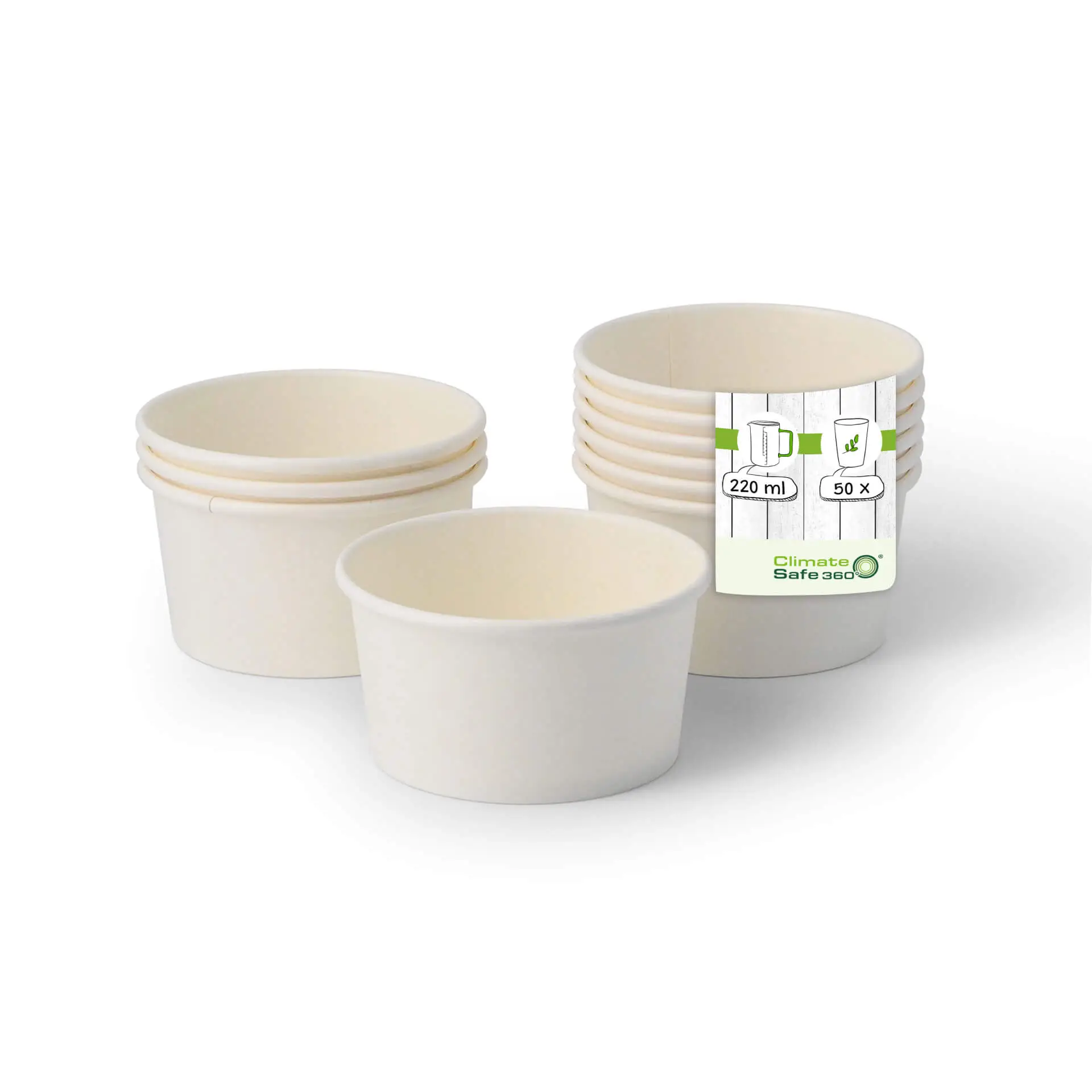 Eisbecher Pappe S (beschichtet) 150 ml, max. 220 ml, Ø 92 mm, weiß