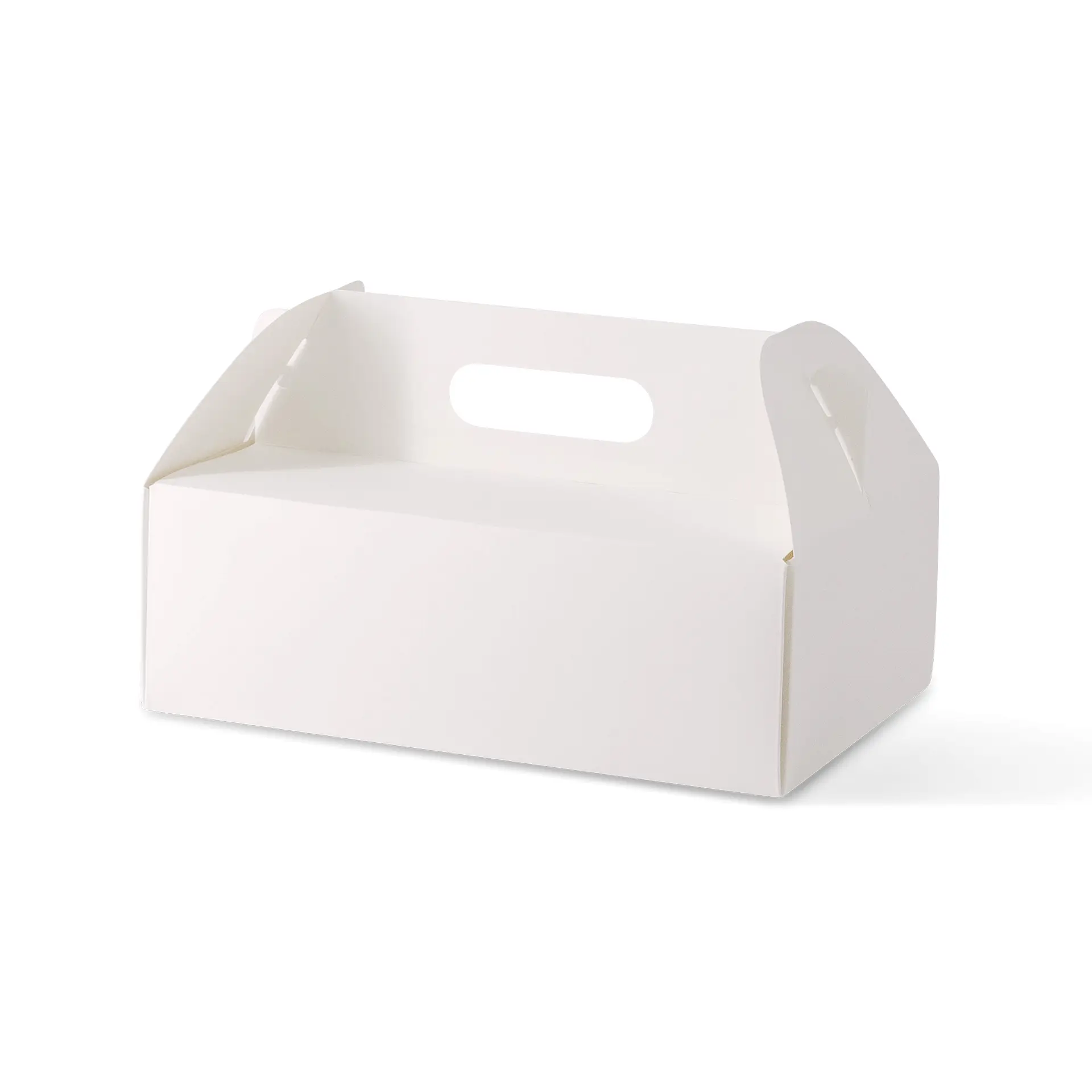 Kuchenbox aus Pappe mit Griff L, 26 x 17 x 9 cm, weiß, faltbar Kuchenbox aus Pappe mit Griff L, 26 x 17 x 9 cm, weiß, faltbar