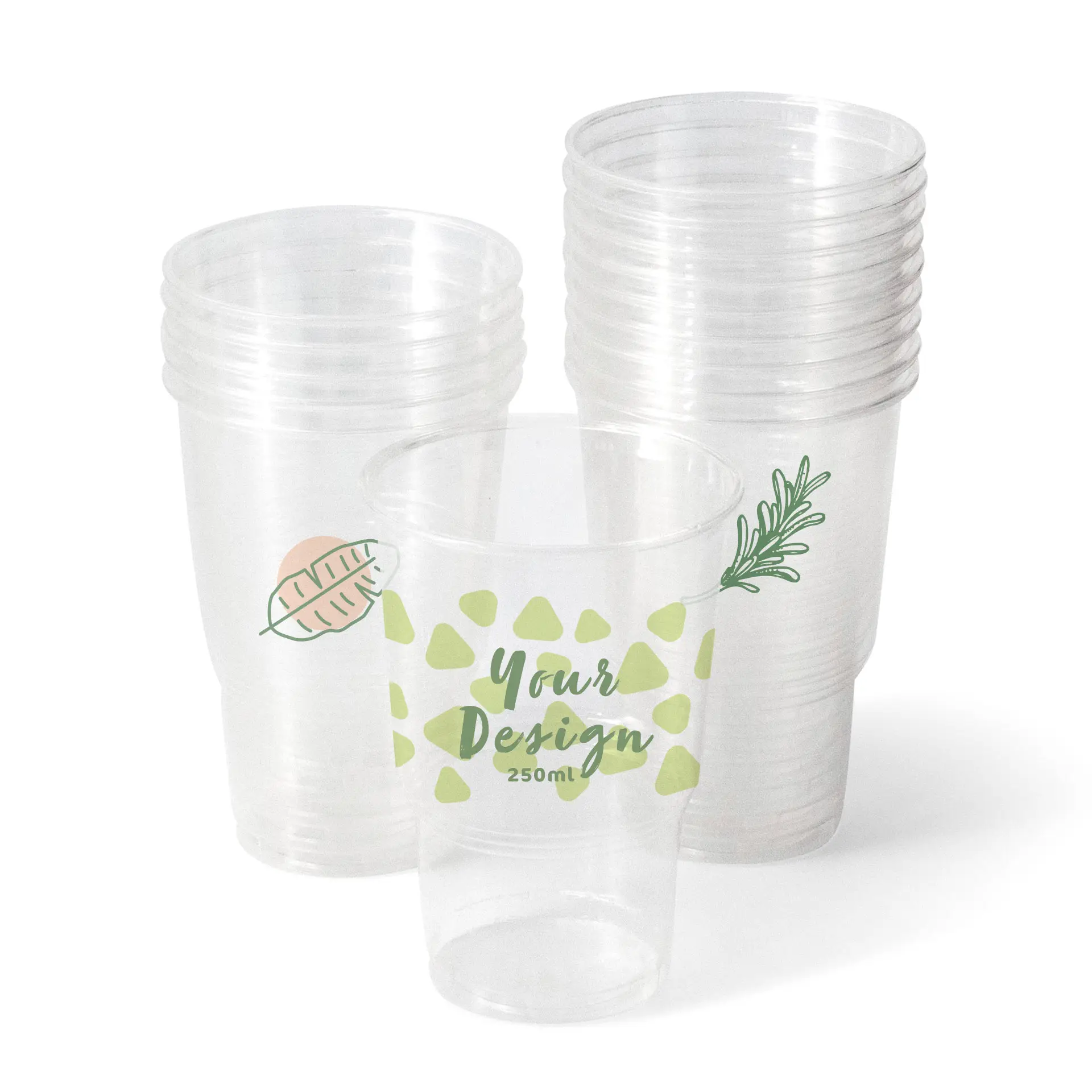 Plastikbecher bedrucken 250 ml / 10 oz, transparent, rPET