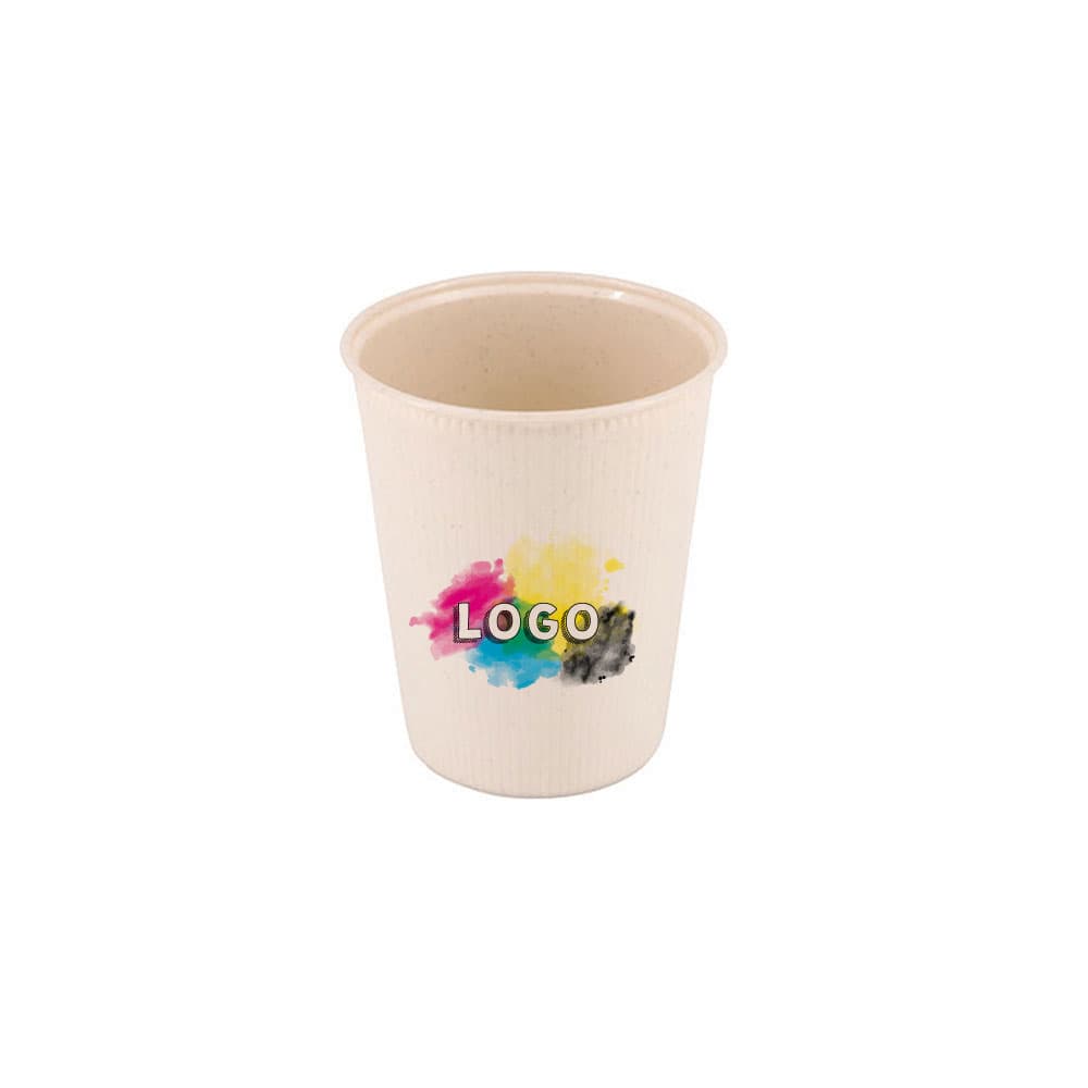 Mehrweg-Riffelbecher 200 ml / 8 oz, Ø 80 mm, creme-weiß, Individualdruck