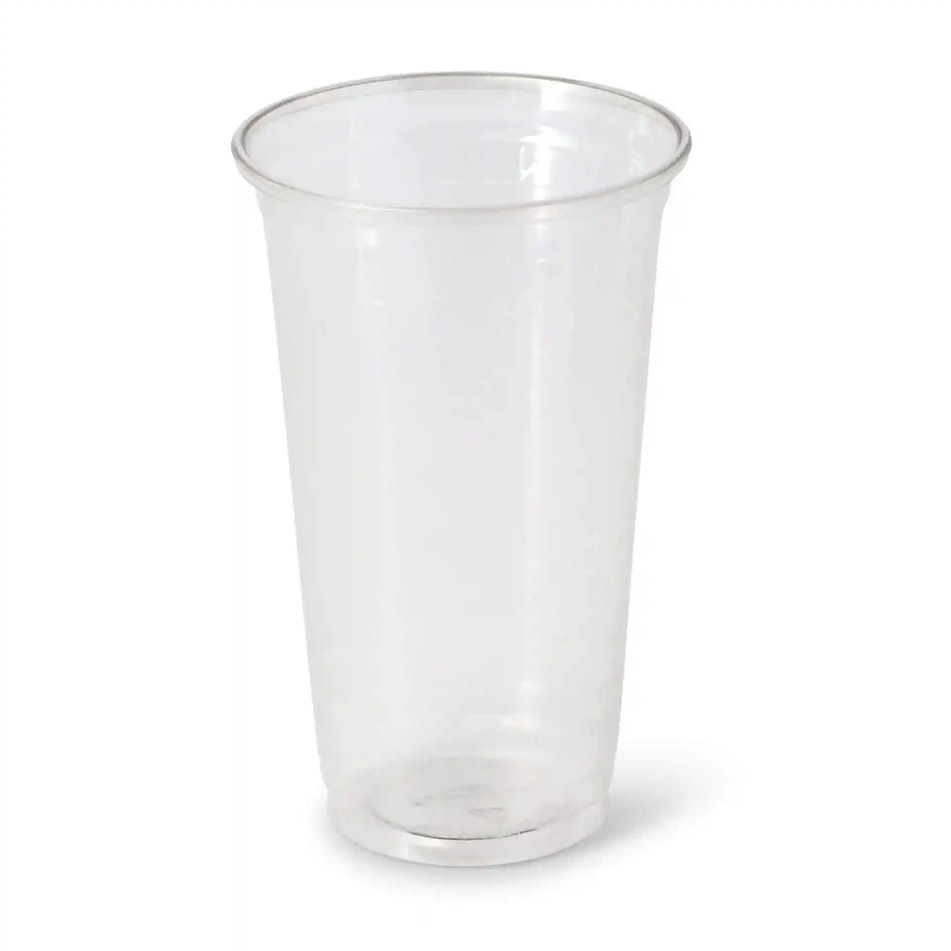 Transparenter 20 oz rPET Becher mit einem Durchmesser von 95 mm und einer Höhe von 151 mm.