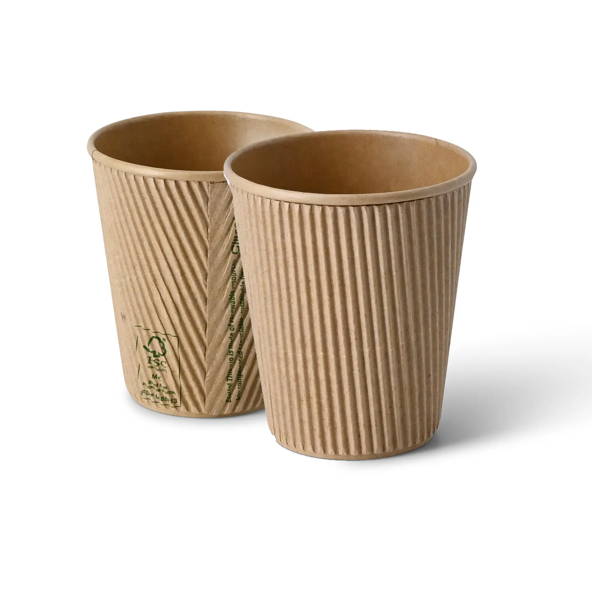 10 oz Takeaway coffee cups / Ripple cups, Ø 90 mm, kraft
