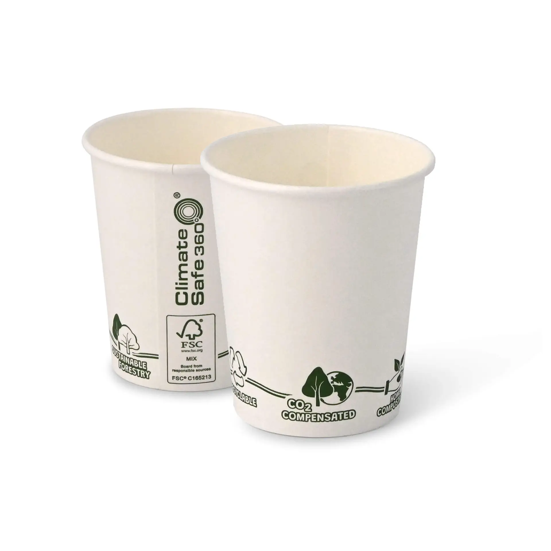 Pappbecher 200 ml / 8 oz, Ø 80 mm, "EcoUp©"-Icons
