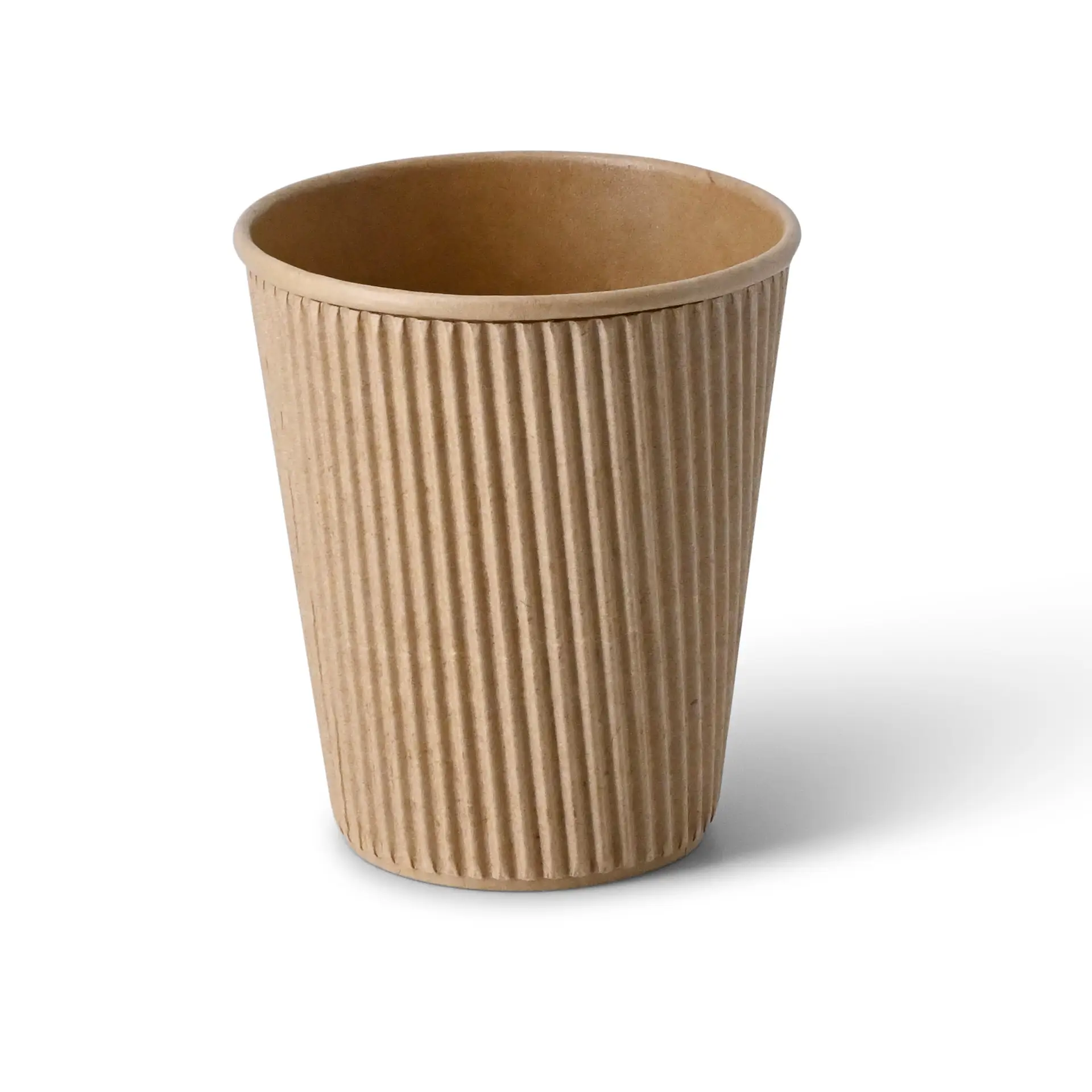 10 oz Takeaway coffee cups / Ripple cups, Ø 90 mm, kraft dhd04847-riffelbecher-kaffee-to-go-becher-250-ml-10-oz-90-mm-braun-1