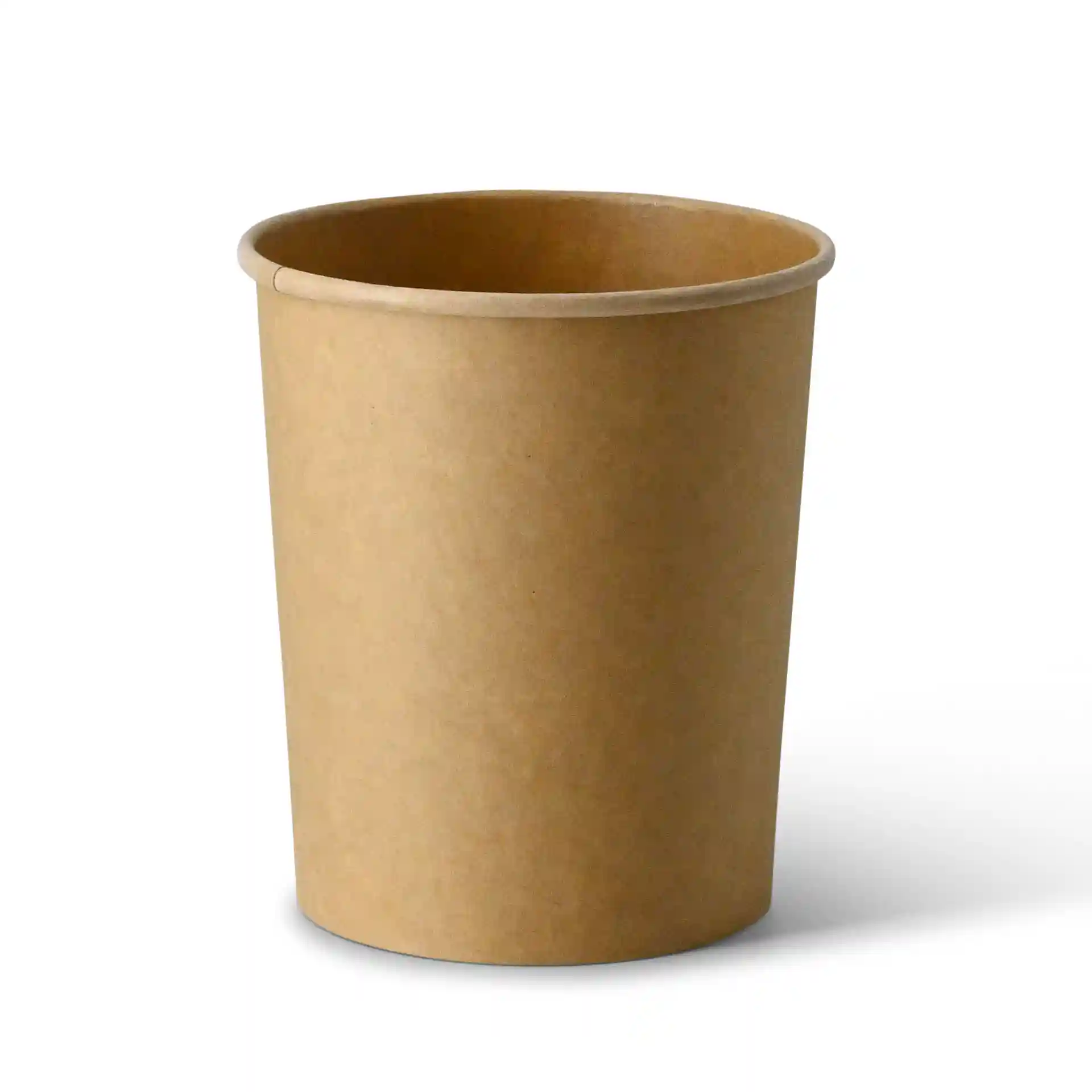 Brauner Pappbecher für Suppe mit runder Form, 800 ml Fassungsvermögen und umweltfreundlicher Beschichtung.