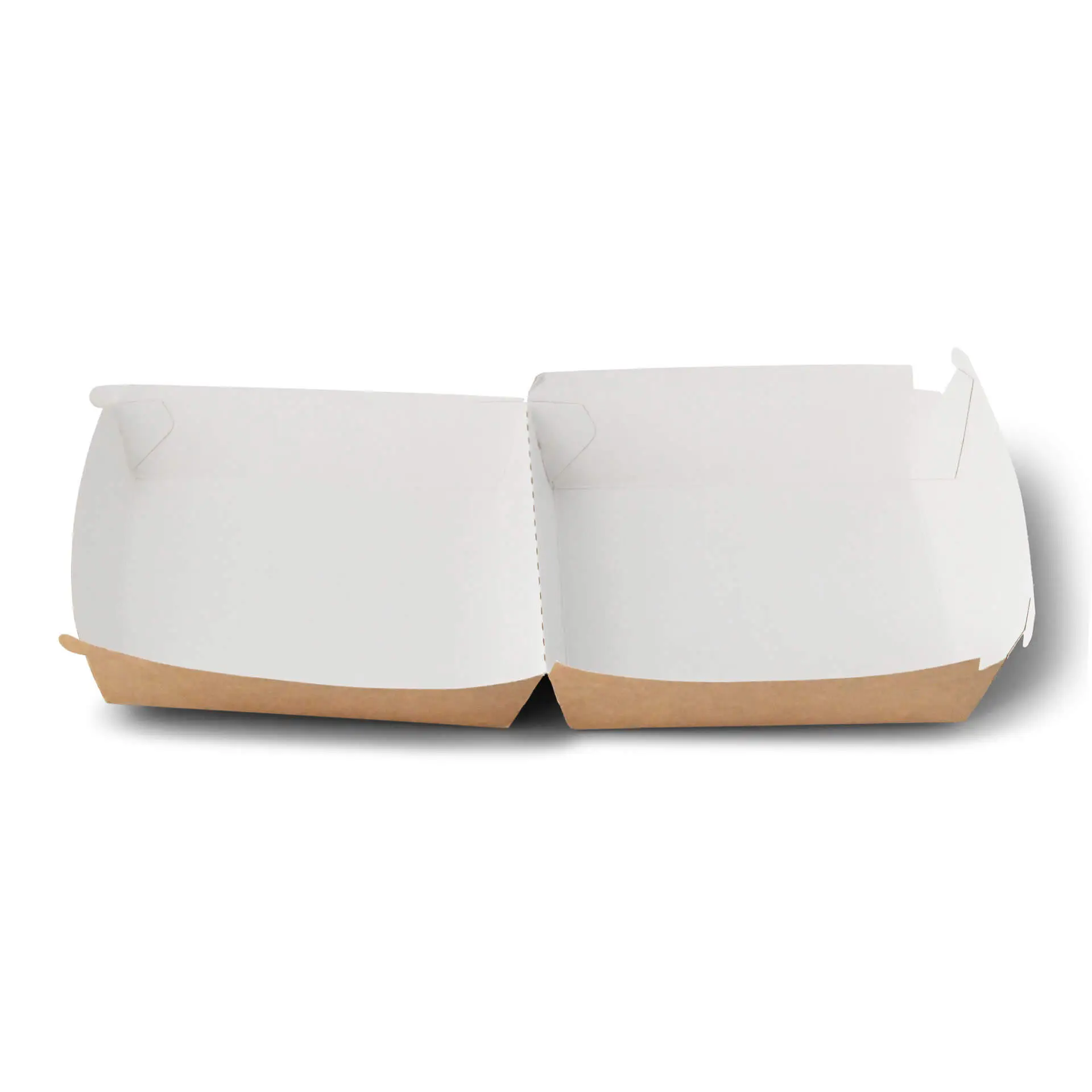 Burgerboxen 14,5 x 14,5 x 8 cm, braun-weiß