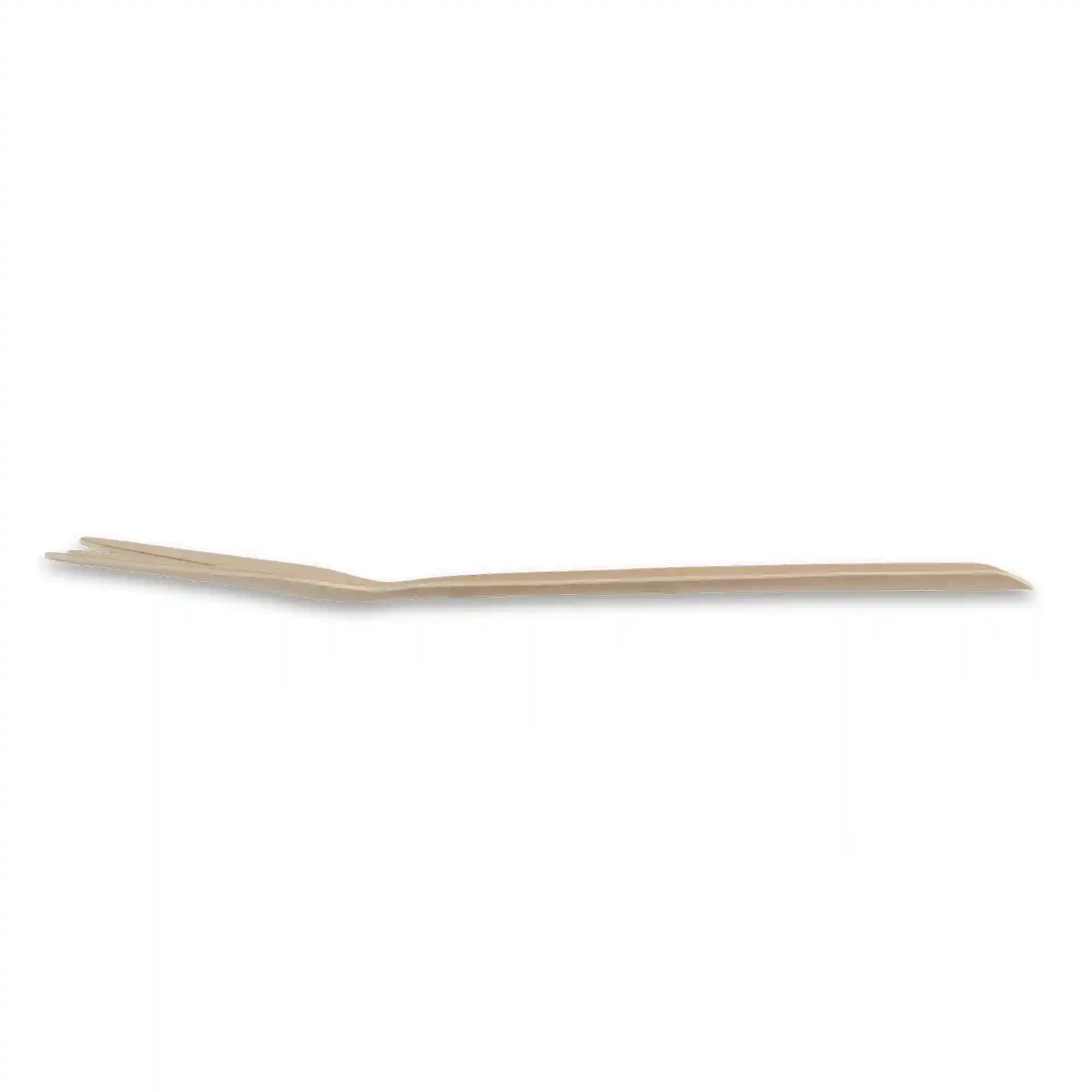 Brown paper fork, 16.5 cm long, with a flat design and two tines, shown on a plain background.