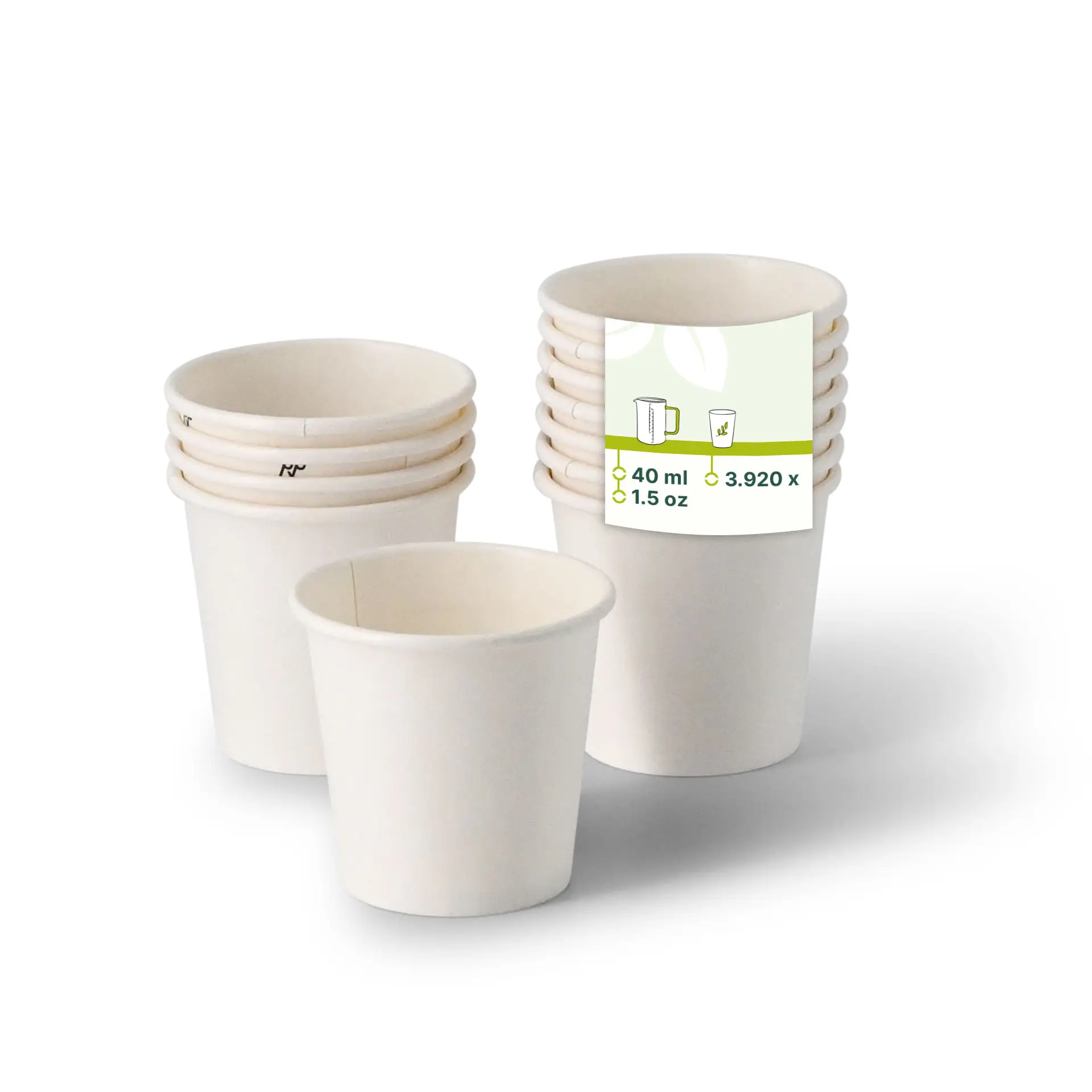 Schnapsbecher aus Papier 40 ml / 1,5 oz, weiß