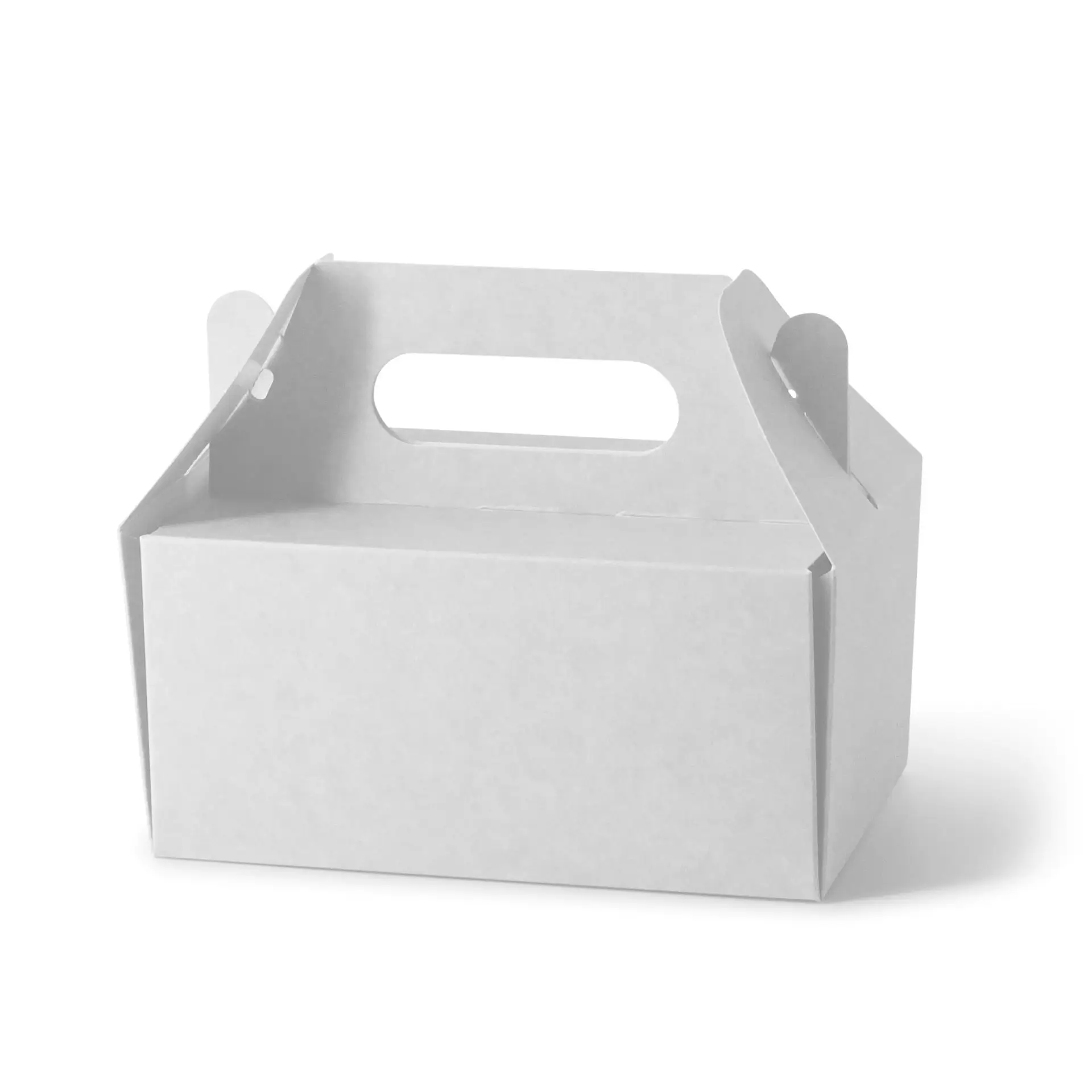 Kuchenbox aus Pappe mit Griff S, 18 x 11 x 9 cm, weiß, faltbar
