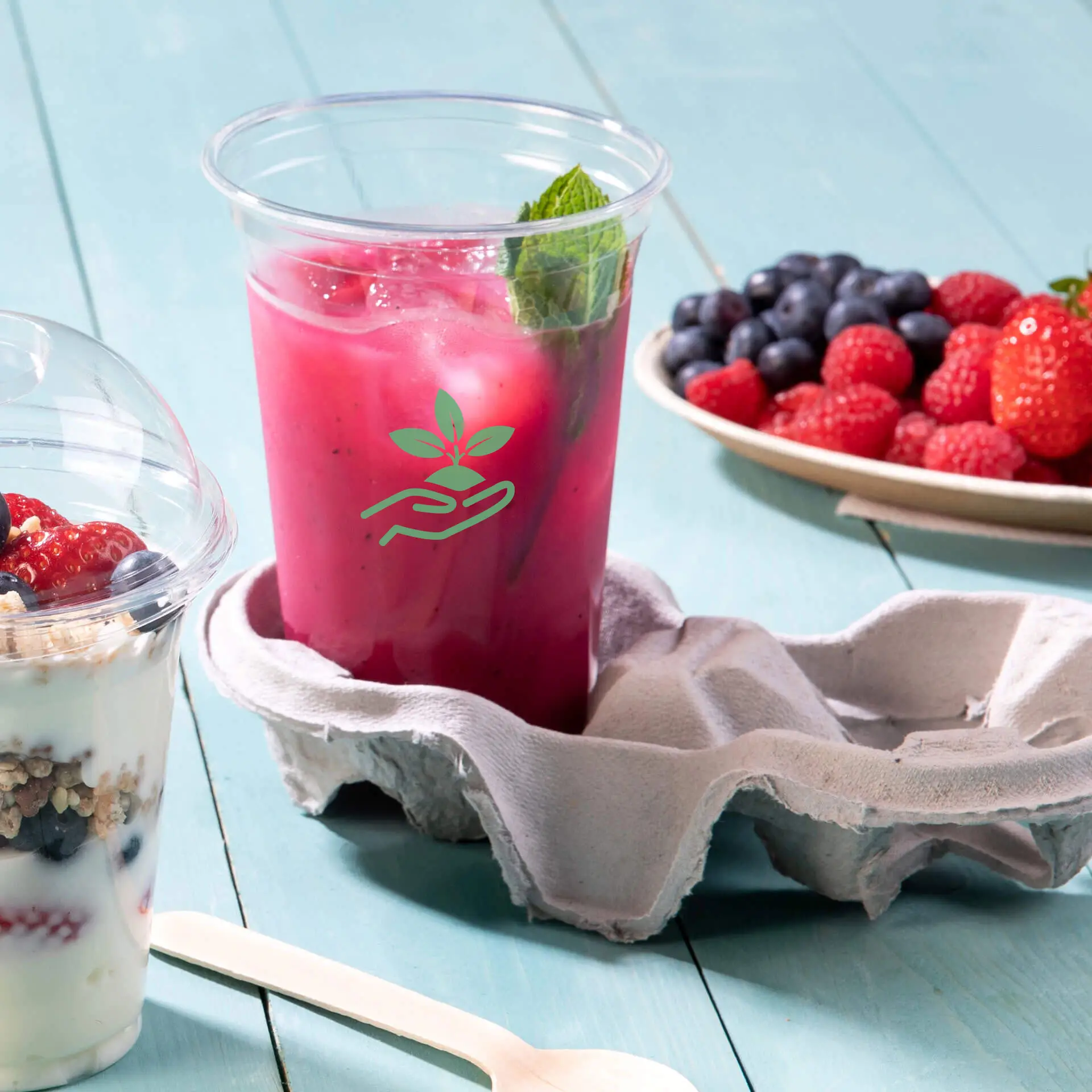 Plastikbecher bedrucken 400 ml / 16 oz, transparent, rPET