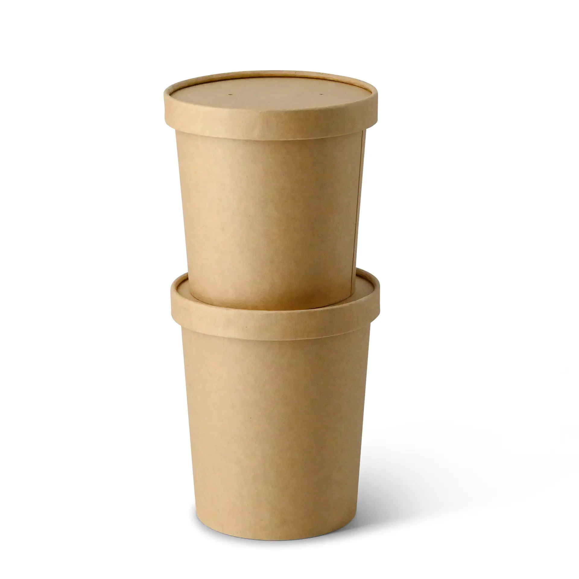 Soup cup to go made of cardboard (eco-friendly coating) 600 ml / 24 oz, Ø 115 mm, brown