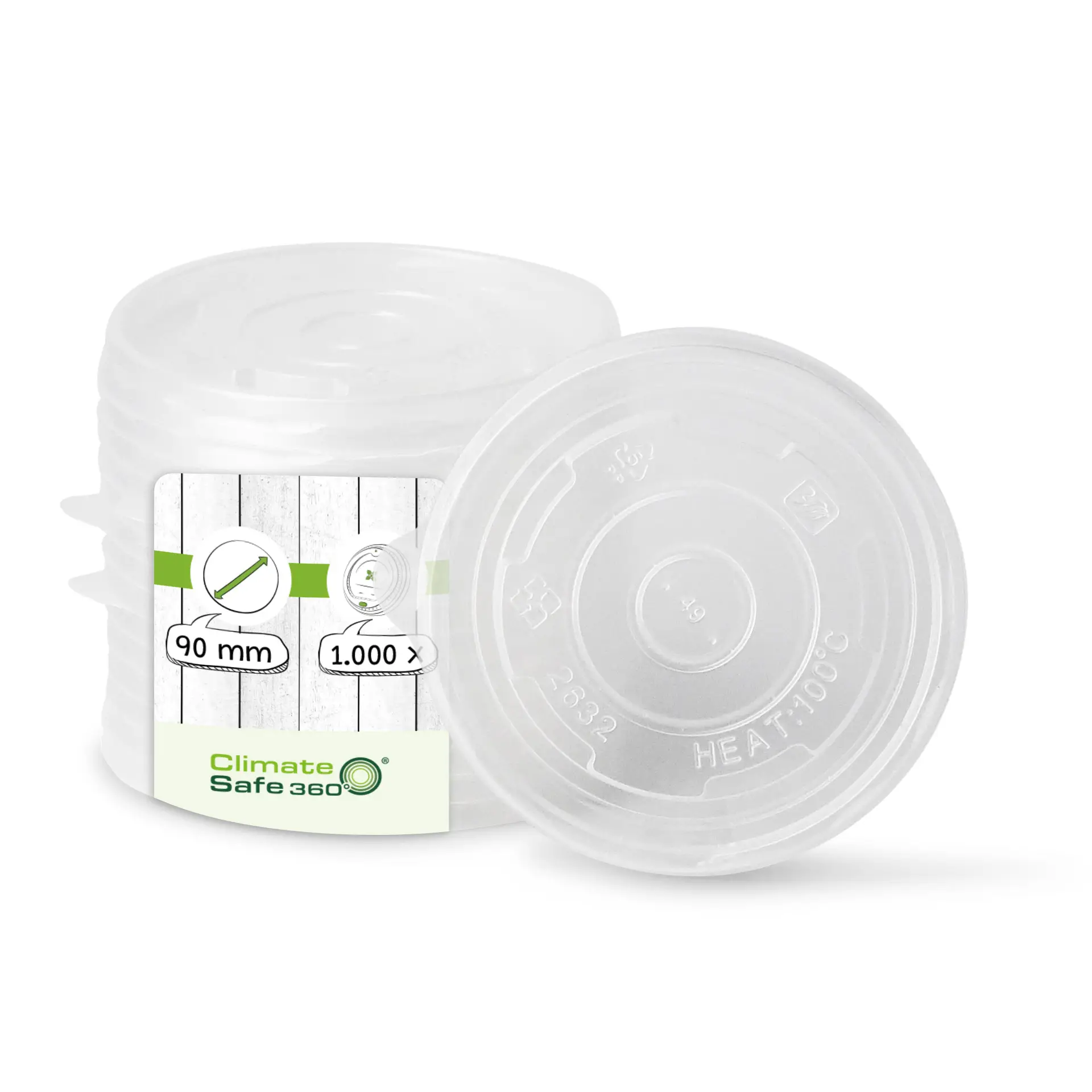 PP Flat Lids Ø 90 mm, closed (for universal cups)
