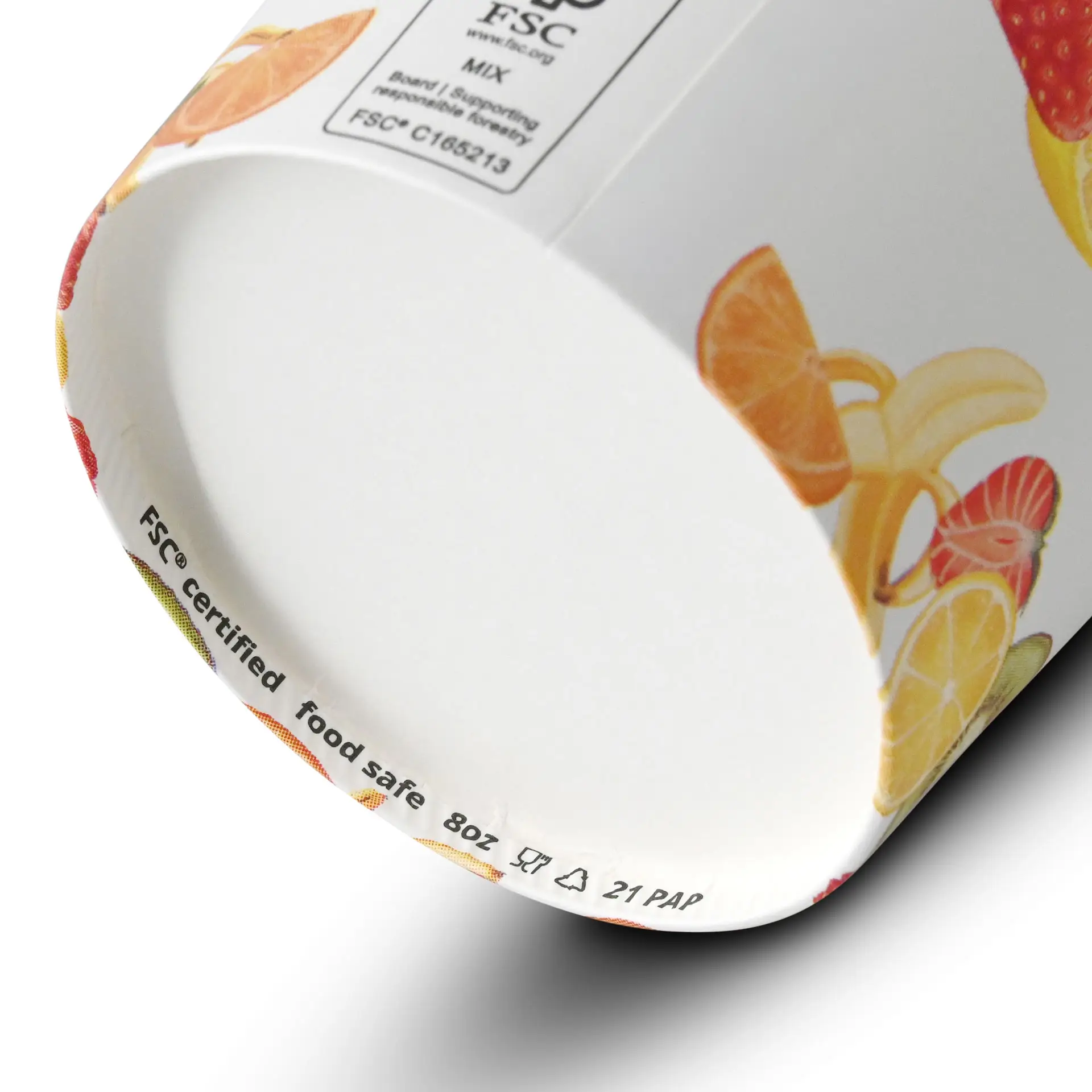 Eisbecher bedruckt (beschichtet) M "Früchte" 200 ml, max. 270 ml, Ø 92 mm