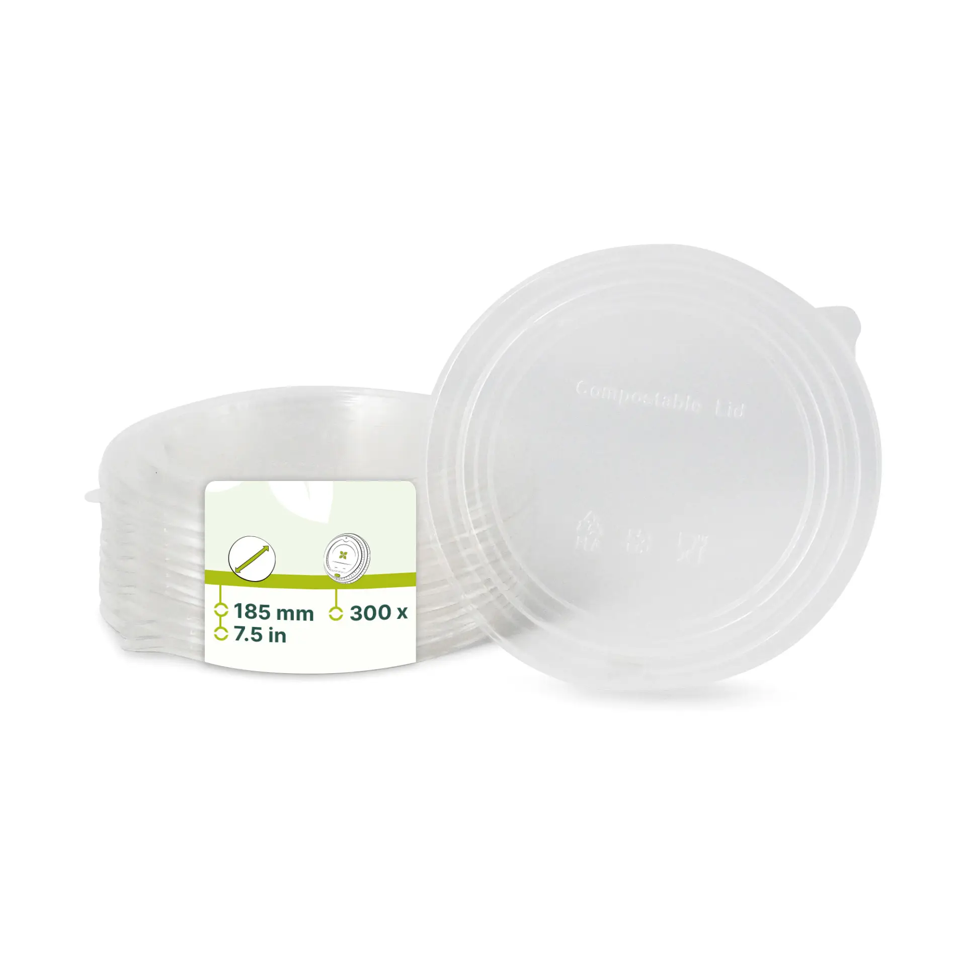 Cup lids PLA Ø 185 mm, clear Cup lids PLA Ø 185 mm, clear