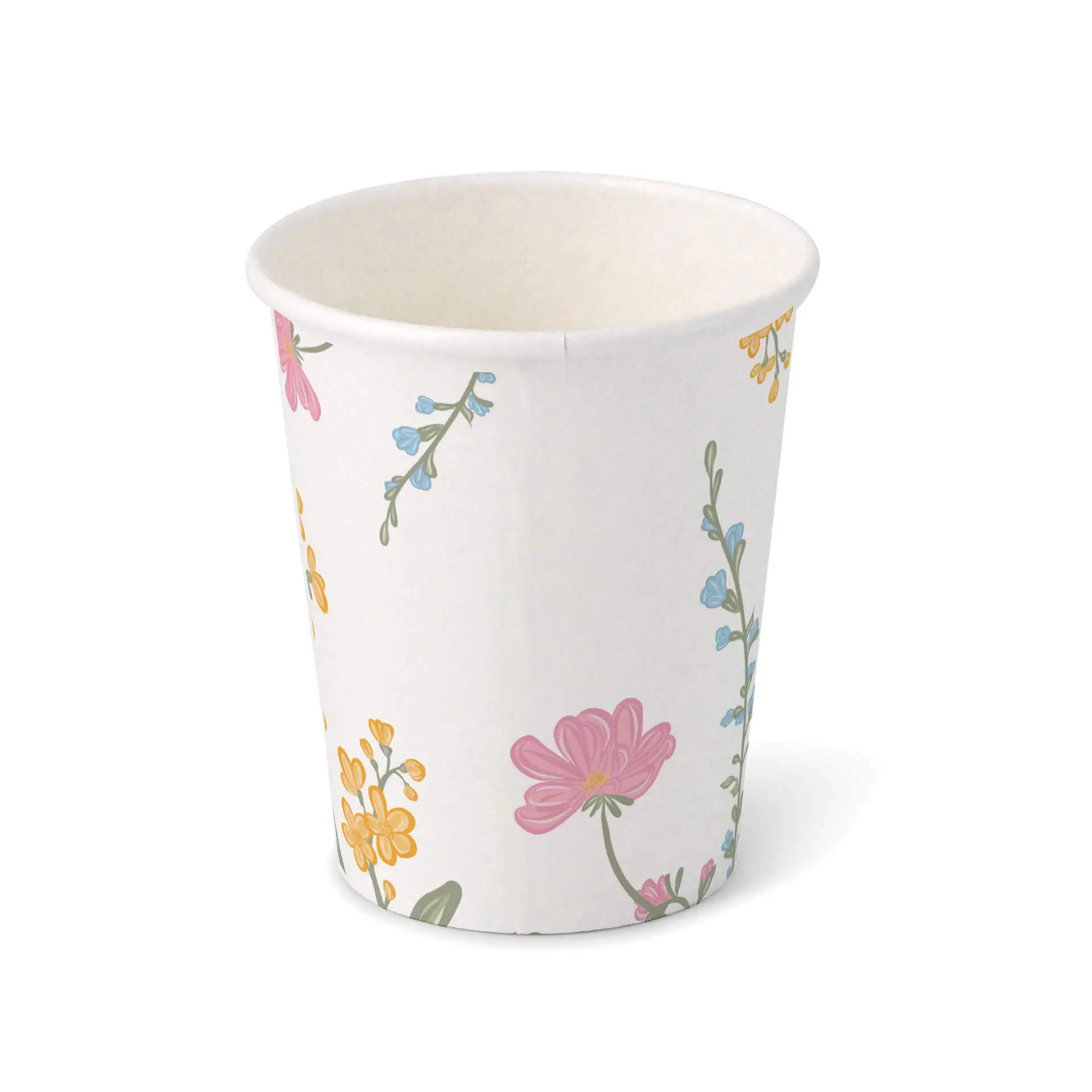 8 oz Paper cups single wall, Ø 80 mm, white, Spring