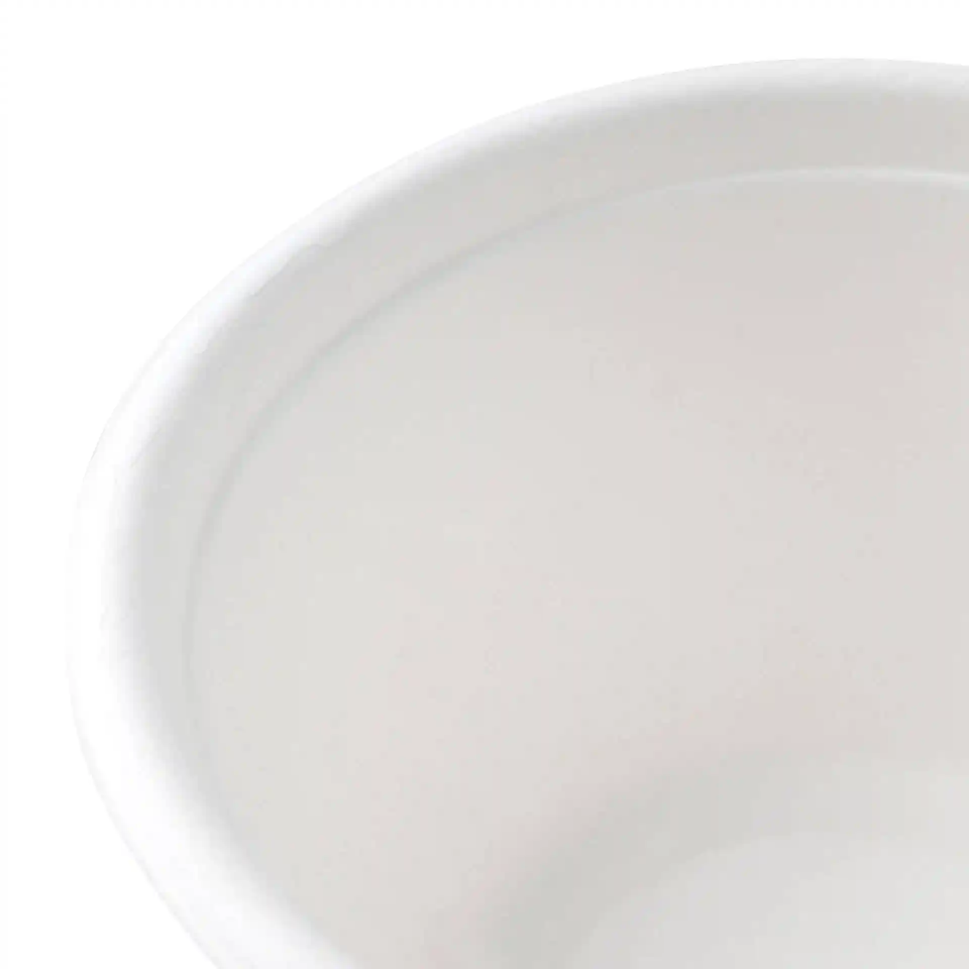 White sugarcane soup cup with a diameter of 135 mm and height of 76 mm, showing the interior view.