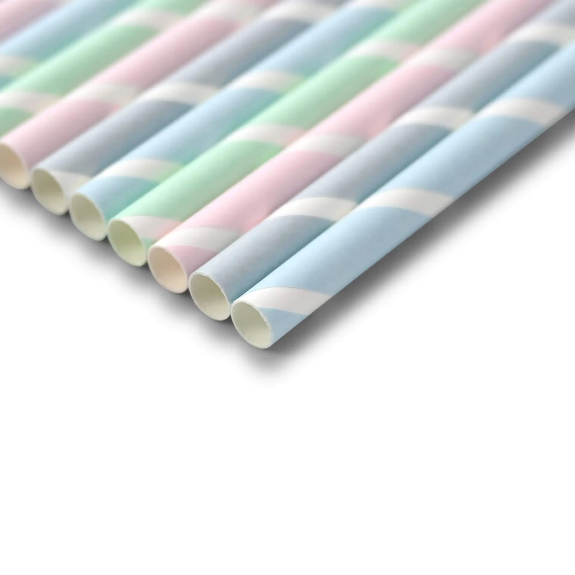 23 cm, Ø 0.8 cm Paper-jumbo-straws, pastel striped 23 cm, Ø 0.8 cm Paper-jumbo-straws, pastel striped