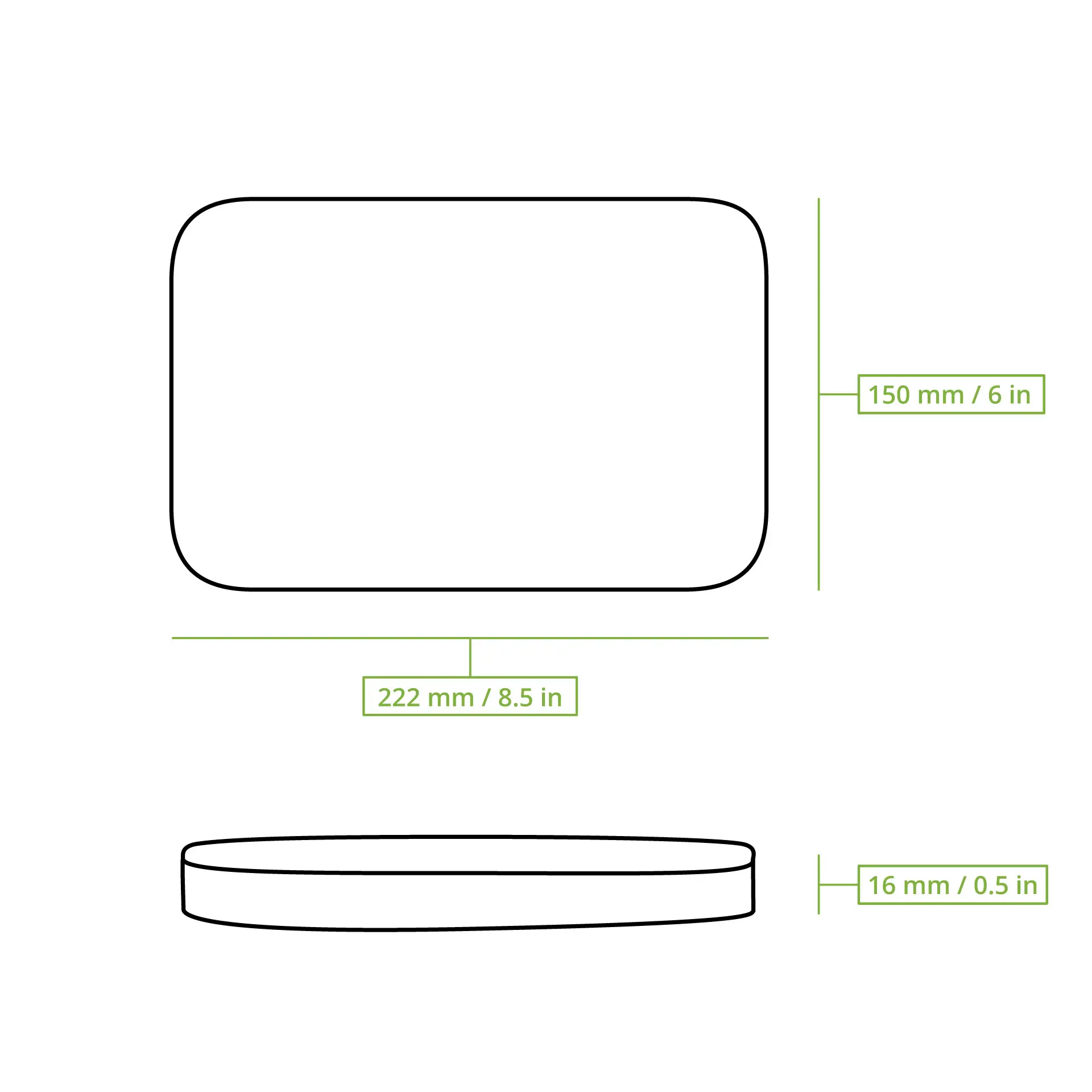 Reusable lid made of PP, rectangular, transparent
