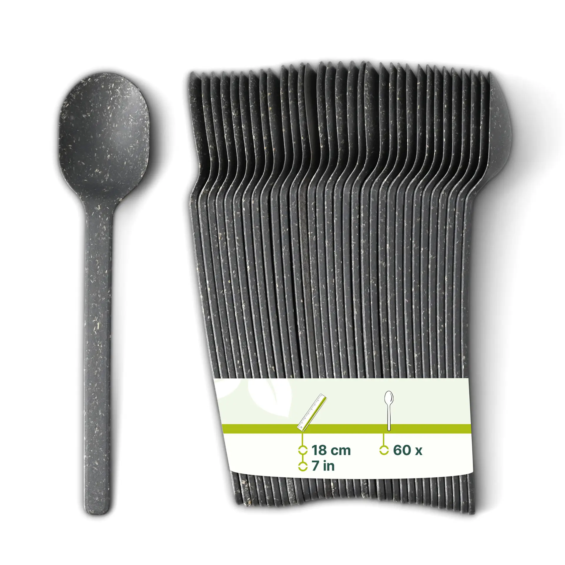 Reusable Spoon “merways Cutlery” 18 cm, pepper / grey