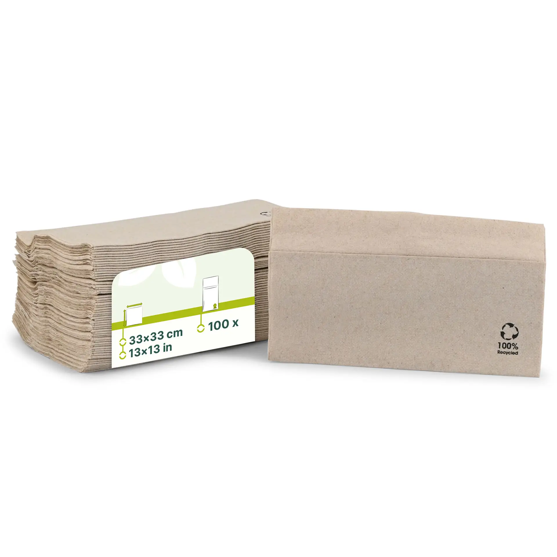 rPaper-napkins 33 x 33 cm, 1-ply, 1/8 fold, unbleached rPaper-napkins 33 x 33 cm, 1-ply, 1/8 fold, unbleached