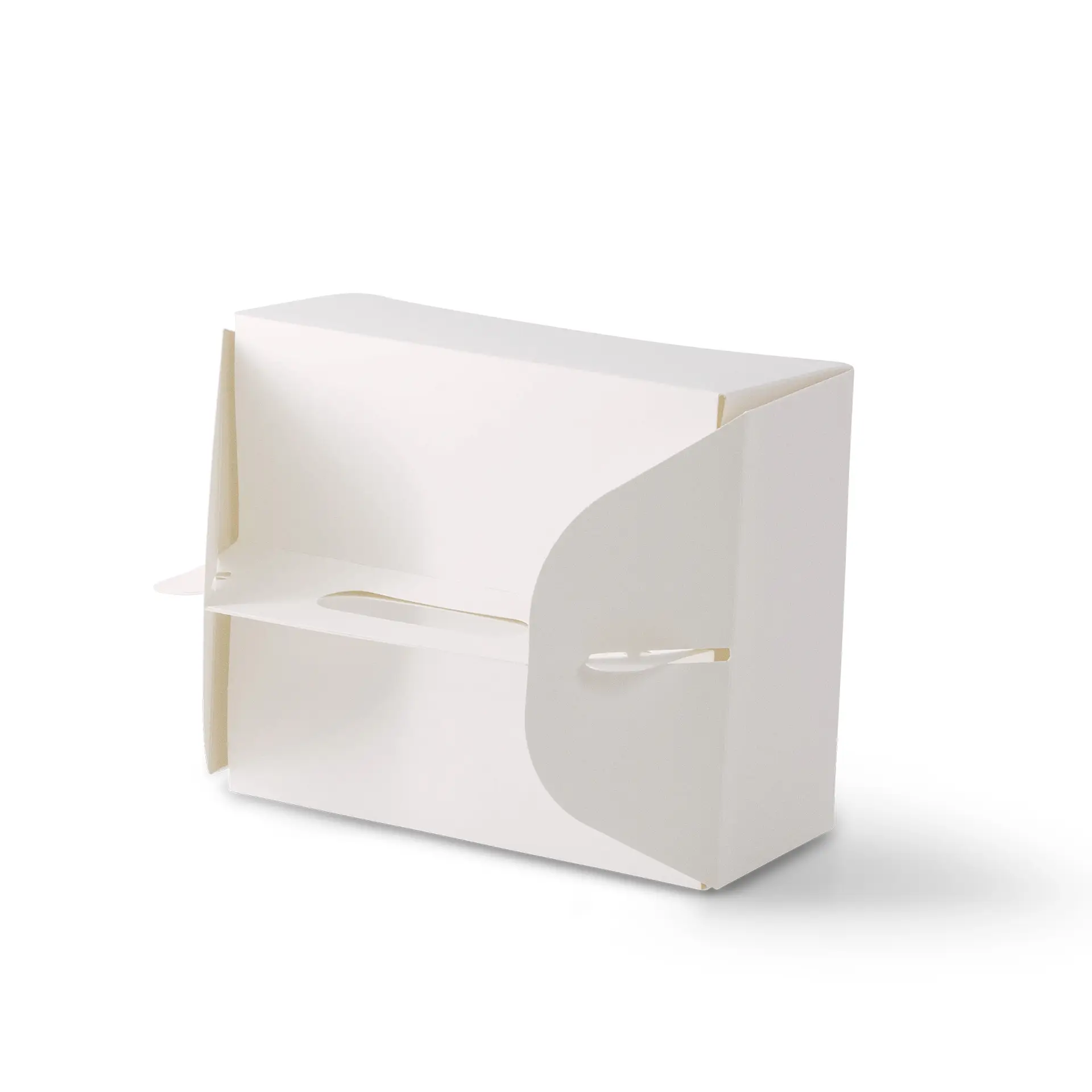 Kuchenbox aus Pappe mit Griff M, 21 x 16 x 9 cm, weiß, faltbar