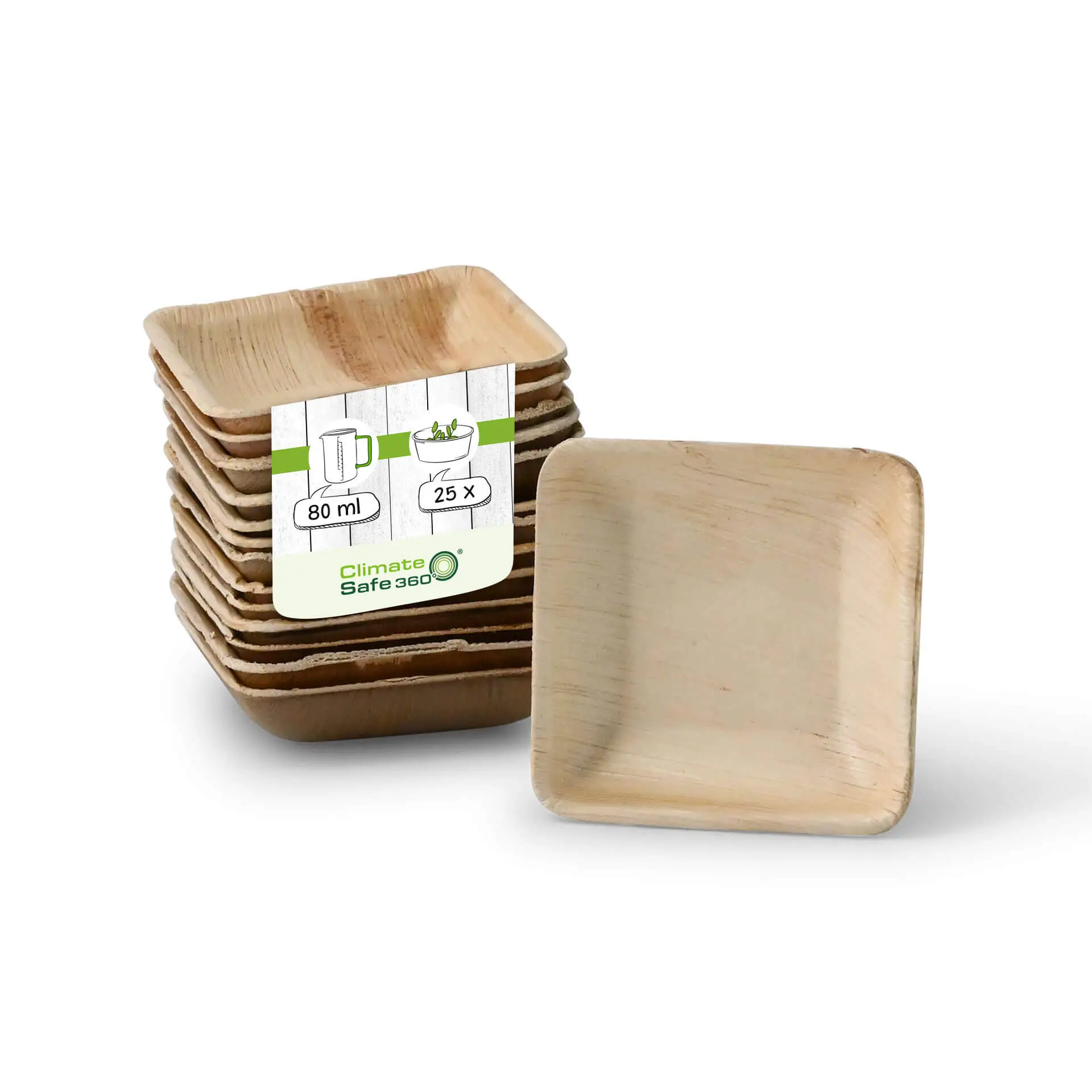 Palmblatt Schälchen "Palmware®" 80 ml, quadratisch