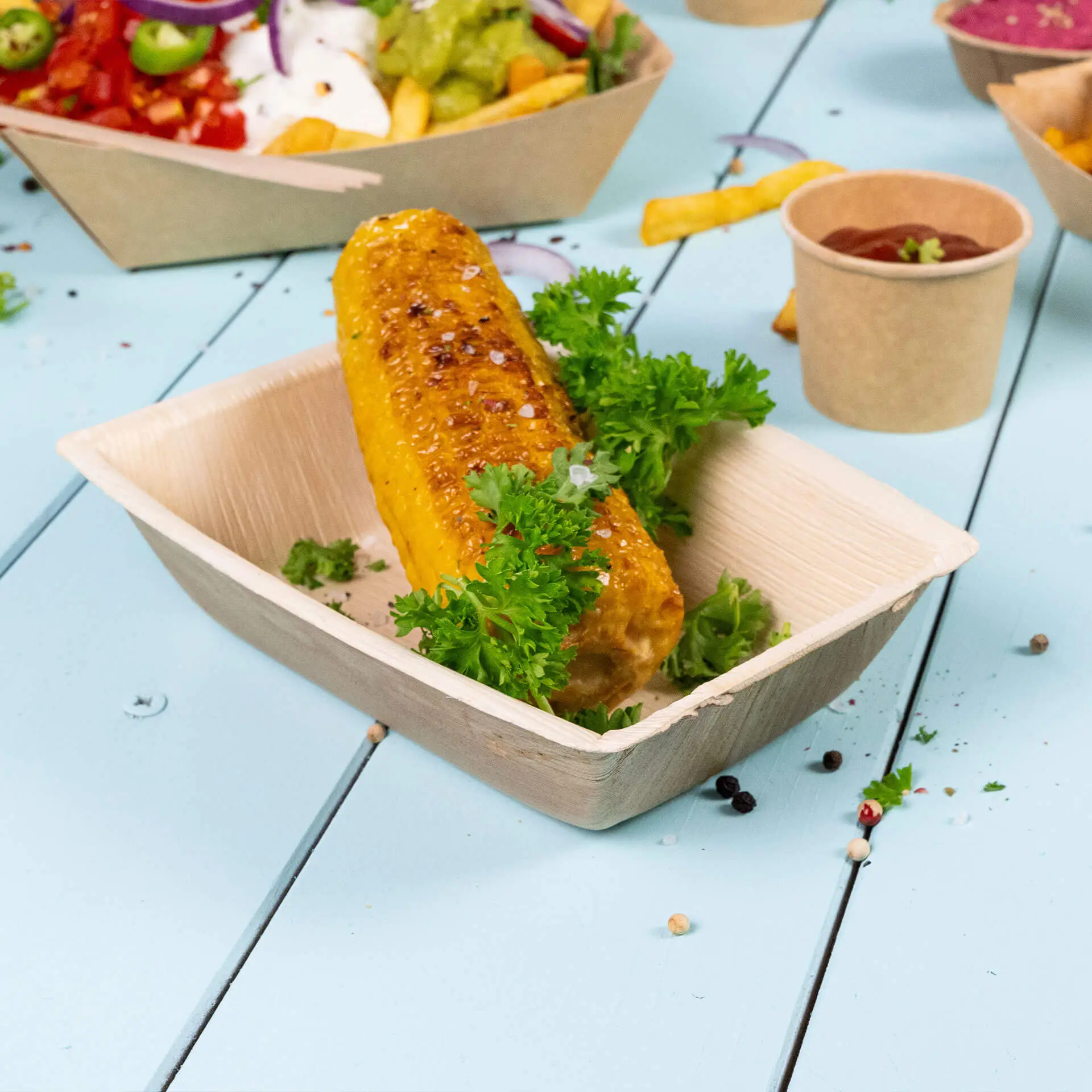 Palm leaf bowls  "Palmware®" 400 ml, rectangular